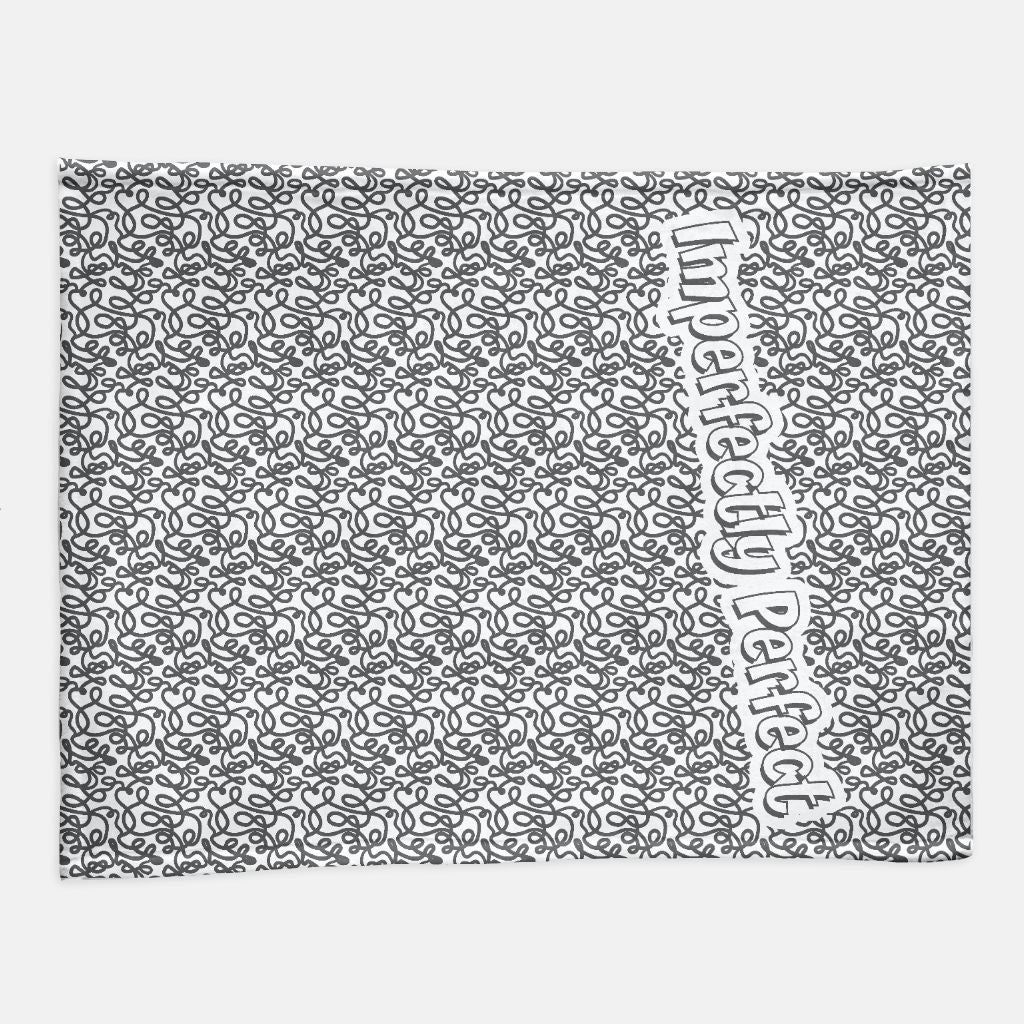 Imperfectly Perfect Chaos Blanket – Black and White Squiggle Minky Blanket - 60" x 80"