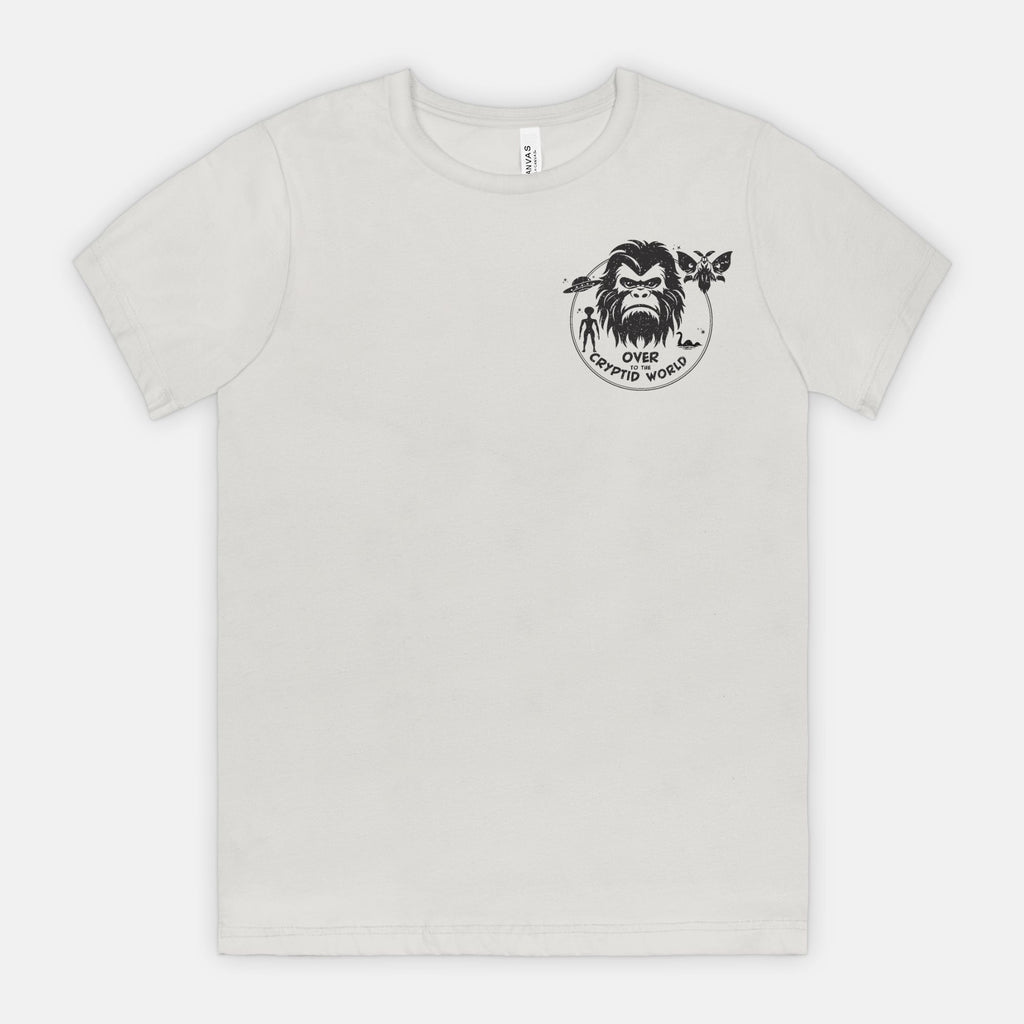 Small Over to the Cryptid World Bigfoot UFO Mothman Nessie Alien Shirt