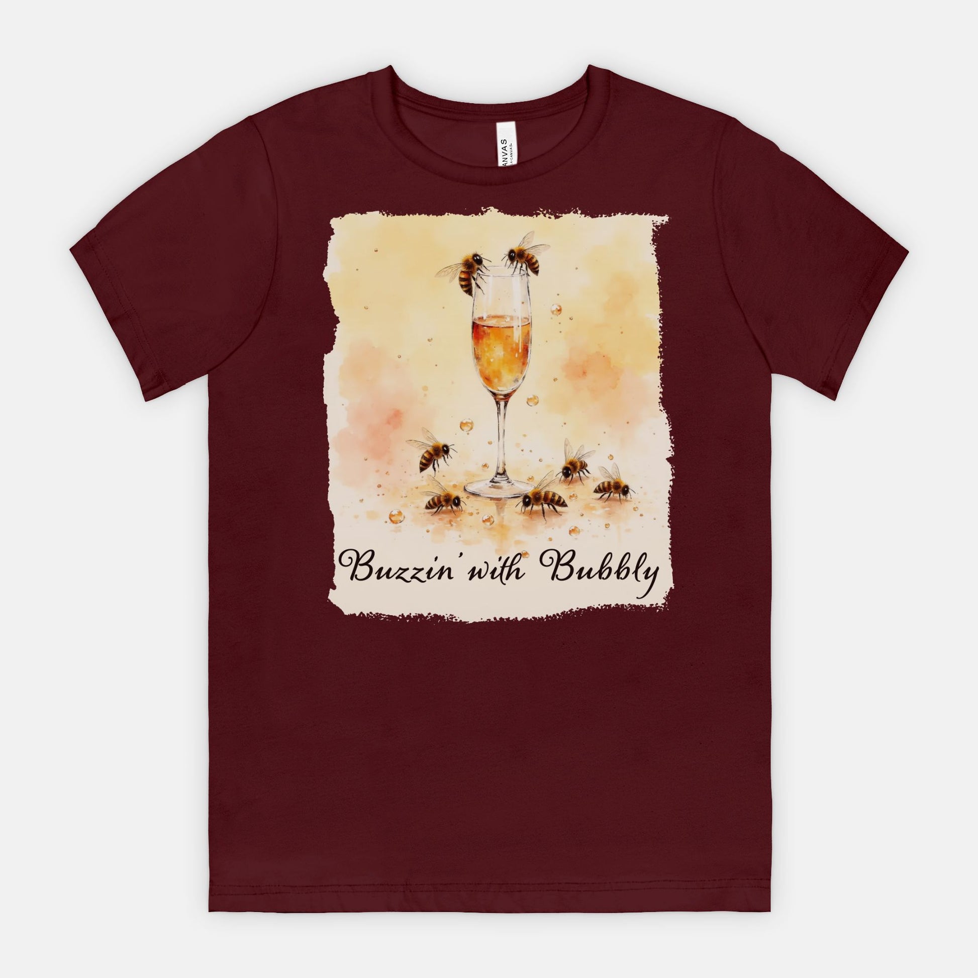Buzzin’ with Bubbly – Funny Bee Champagne Shirt