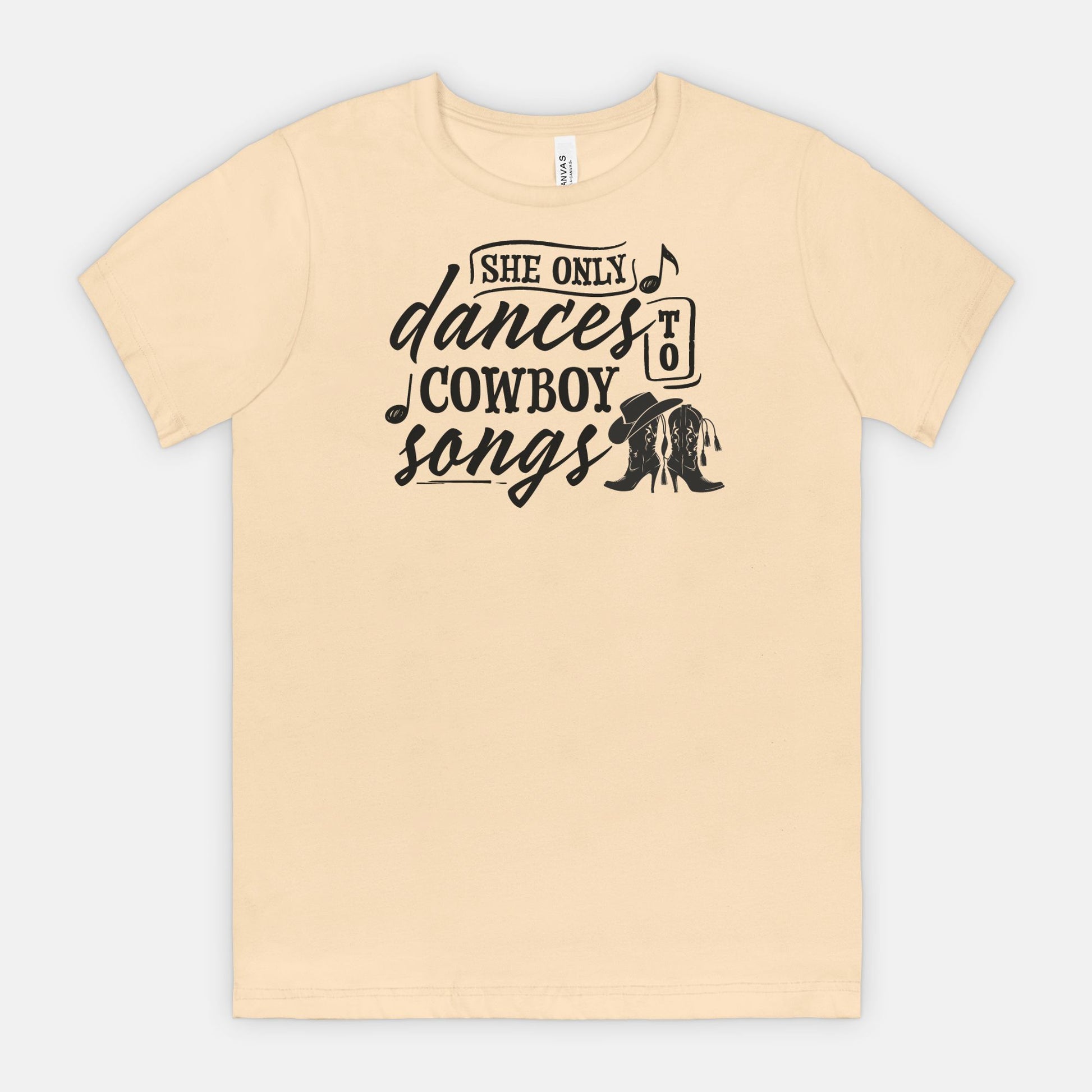 She Only Dances to Cowboy Songs – Western Graphic Tee for Country Music Lovers