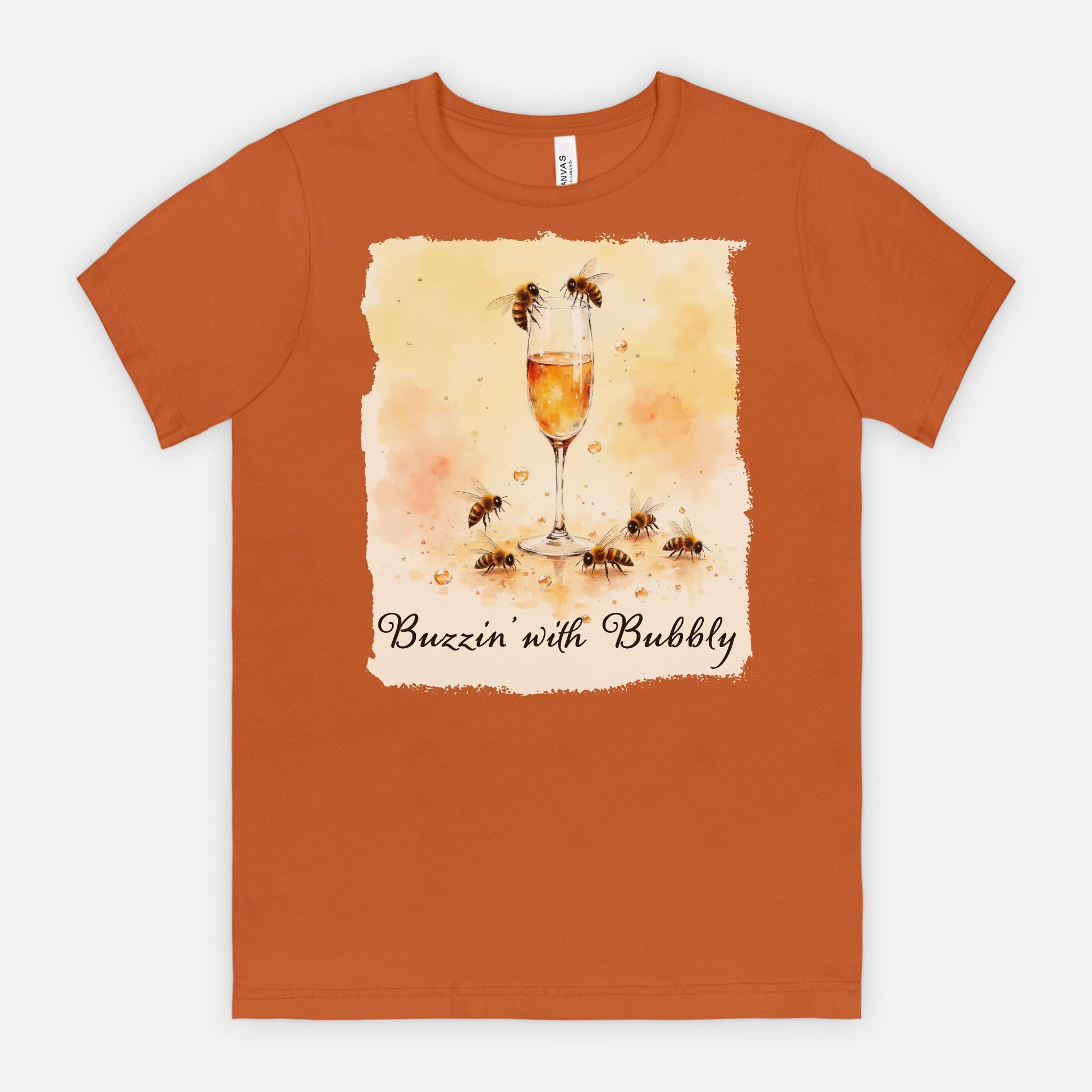 Buzzin’ with Bubbly – Funny Bee Champagne Shirt