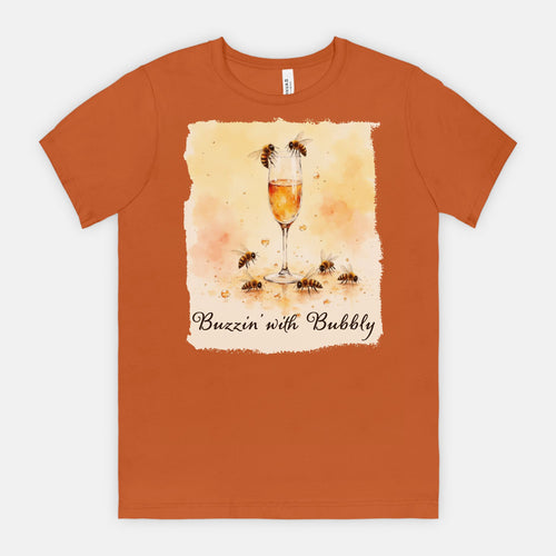Buzzin’ with Bubbly – Funny Bee Champagne Shirt