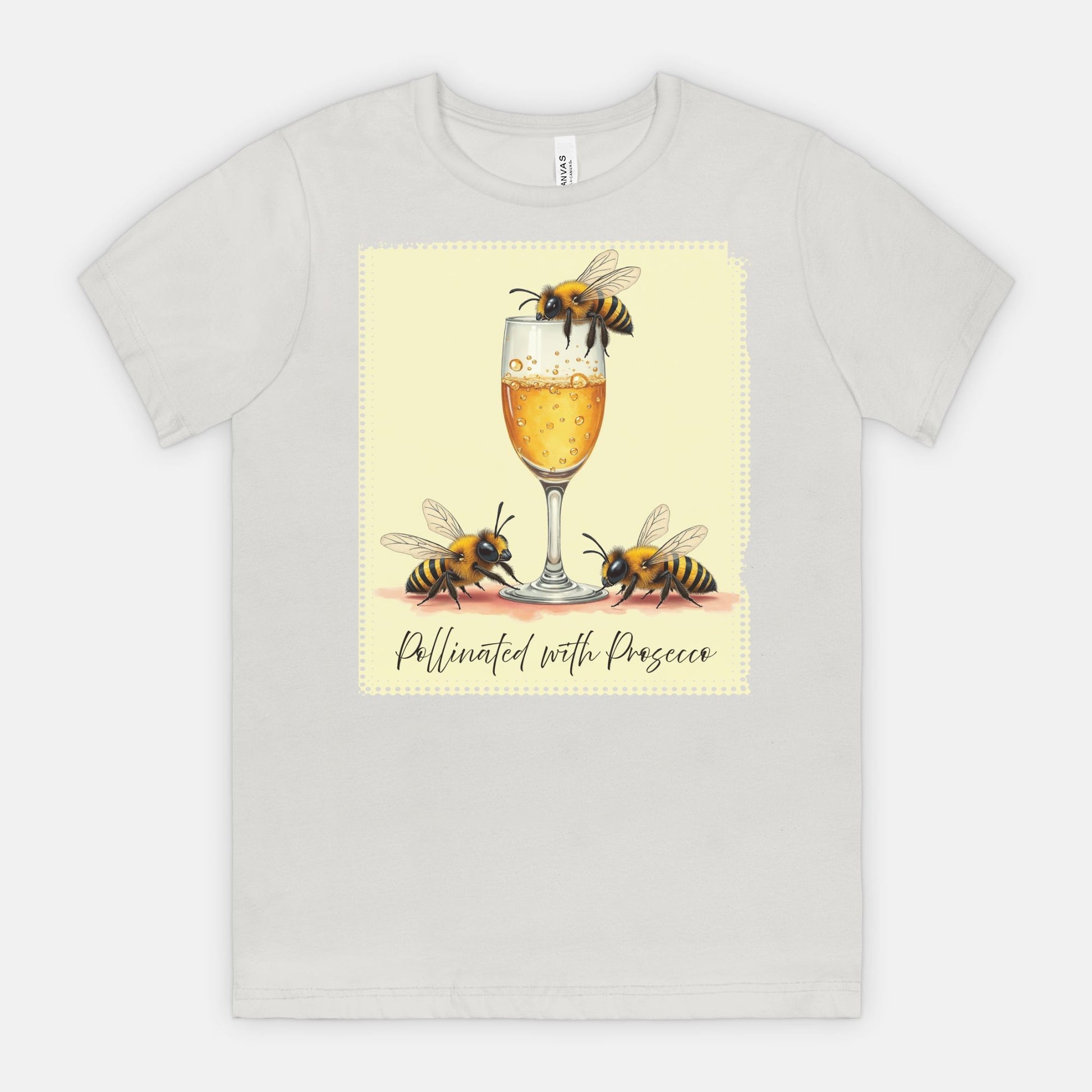 Pollinated with Prosecco – Cute Funny Bee Pun Tee