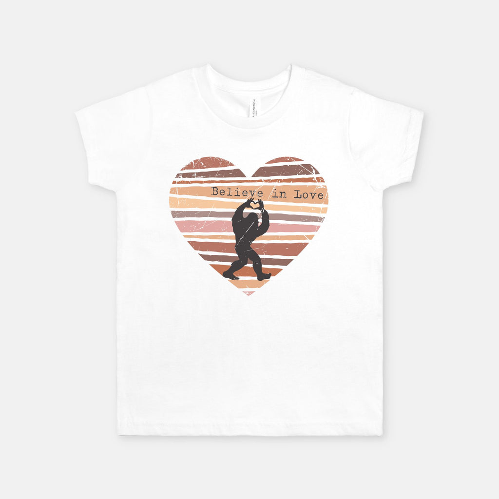 Believe in Love Bigfoot Youth Graphic T-Shirt