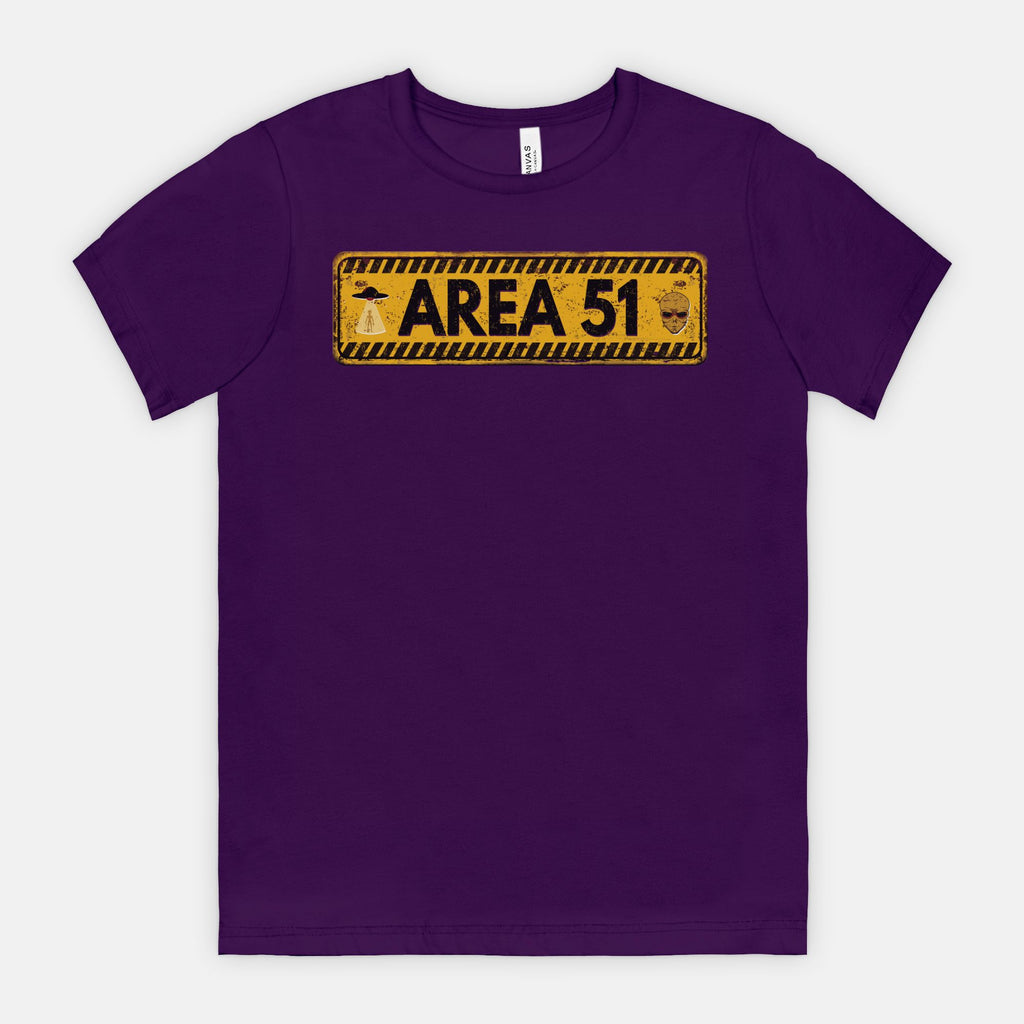 Area 51 Distressed Alien Sign Graphic Tee – Vintage Sci-Fi UFO Shirt
