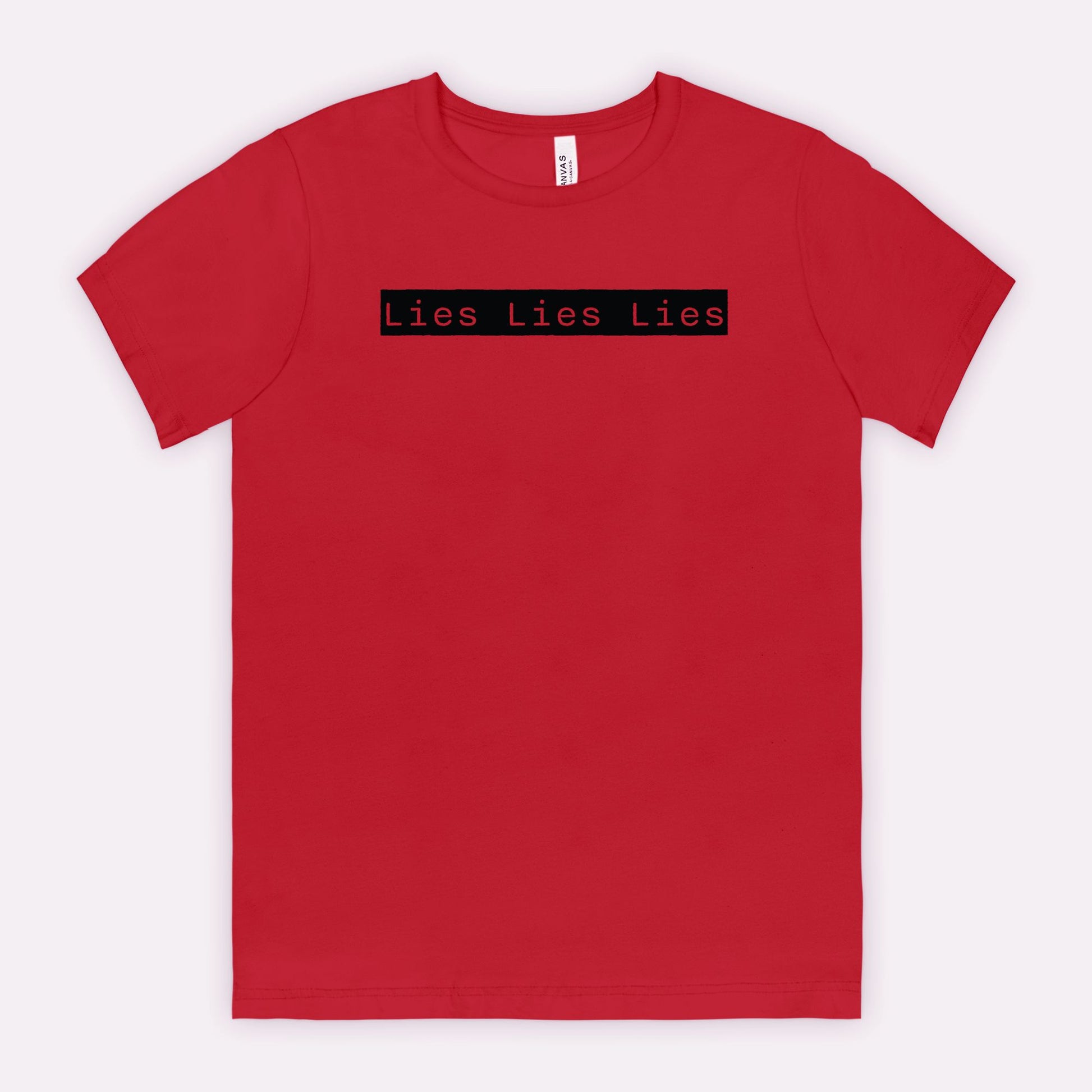 Lies Lies Lies Black Box T-Shirt — Bold Minimalist Statement Tee
