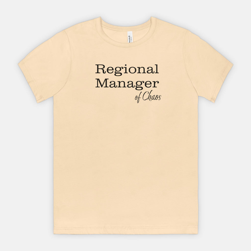 Regional Manager of Chaos Tee - Black Text