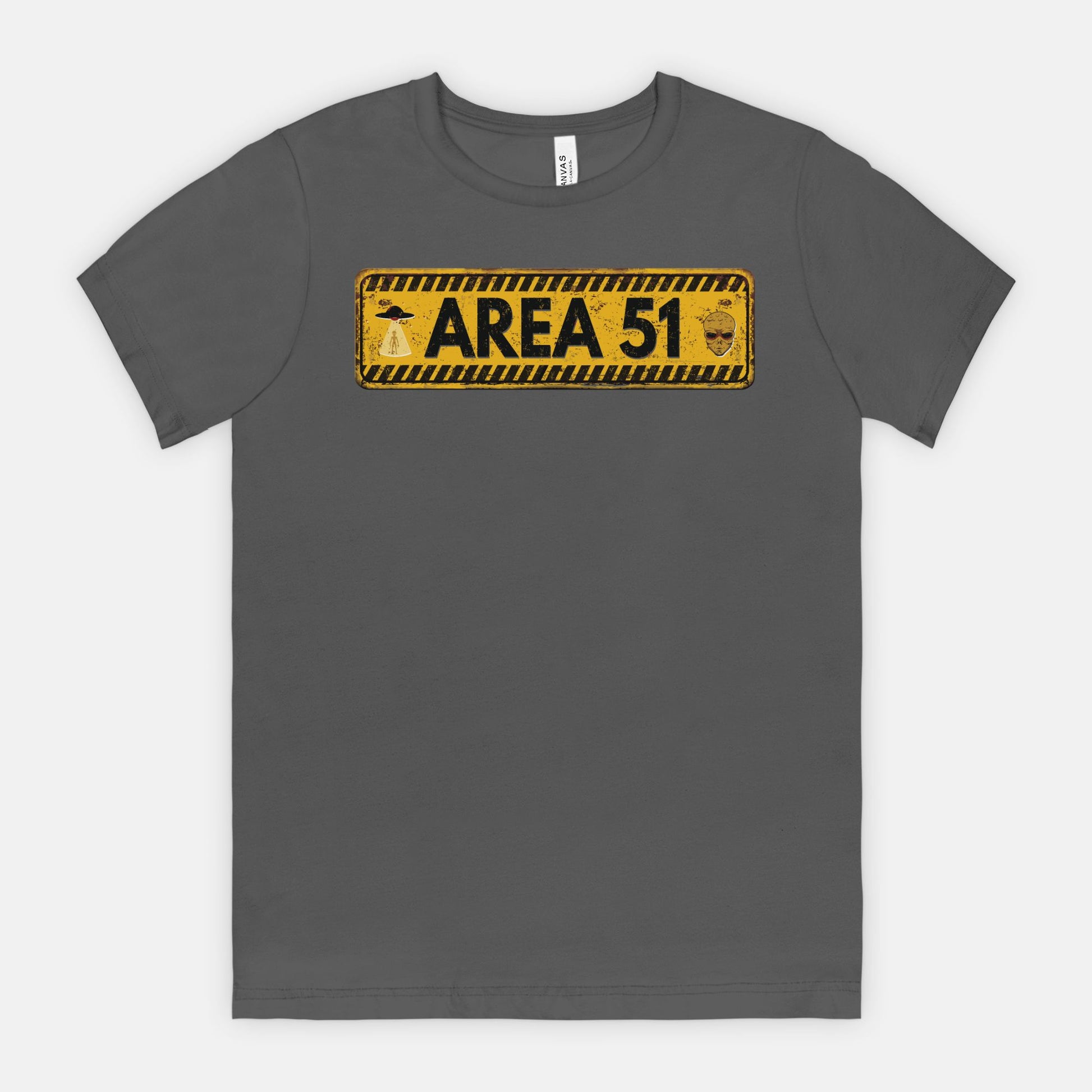 Area 51 Distressed Alien Sign Graphic Tee – Vintage Sci-Fi UFO Shirt