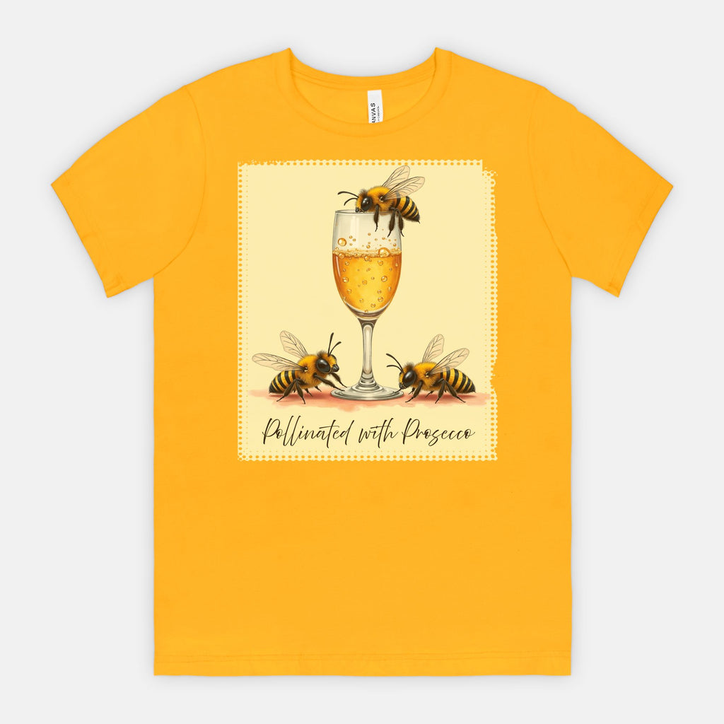 Pollinated with Prosecco – Cute Funny Bee Pun Tee