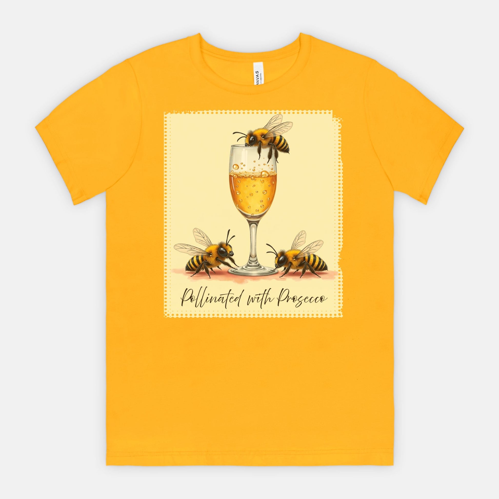 Pollinated with Prosecco – Cute Funny Bee Pun Tee