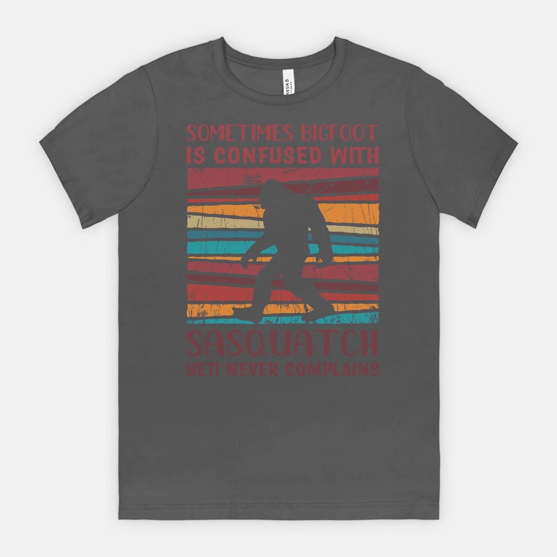 Bigfoot is sometimes confused with Sasquatch. Yeti never complains. Tee