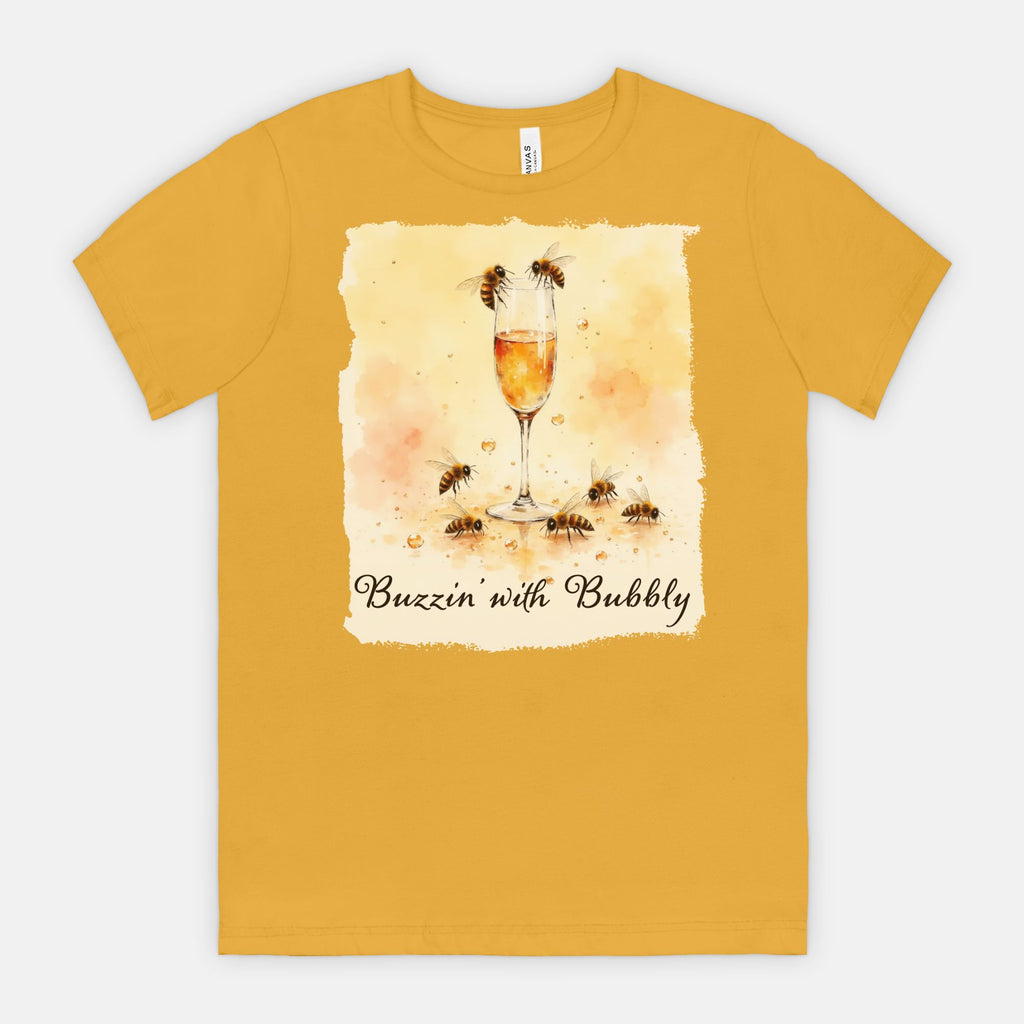 Buzzin’ with Bubbly – Funny Bee Champagne Shirt