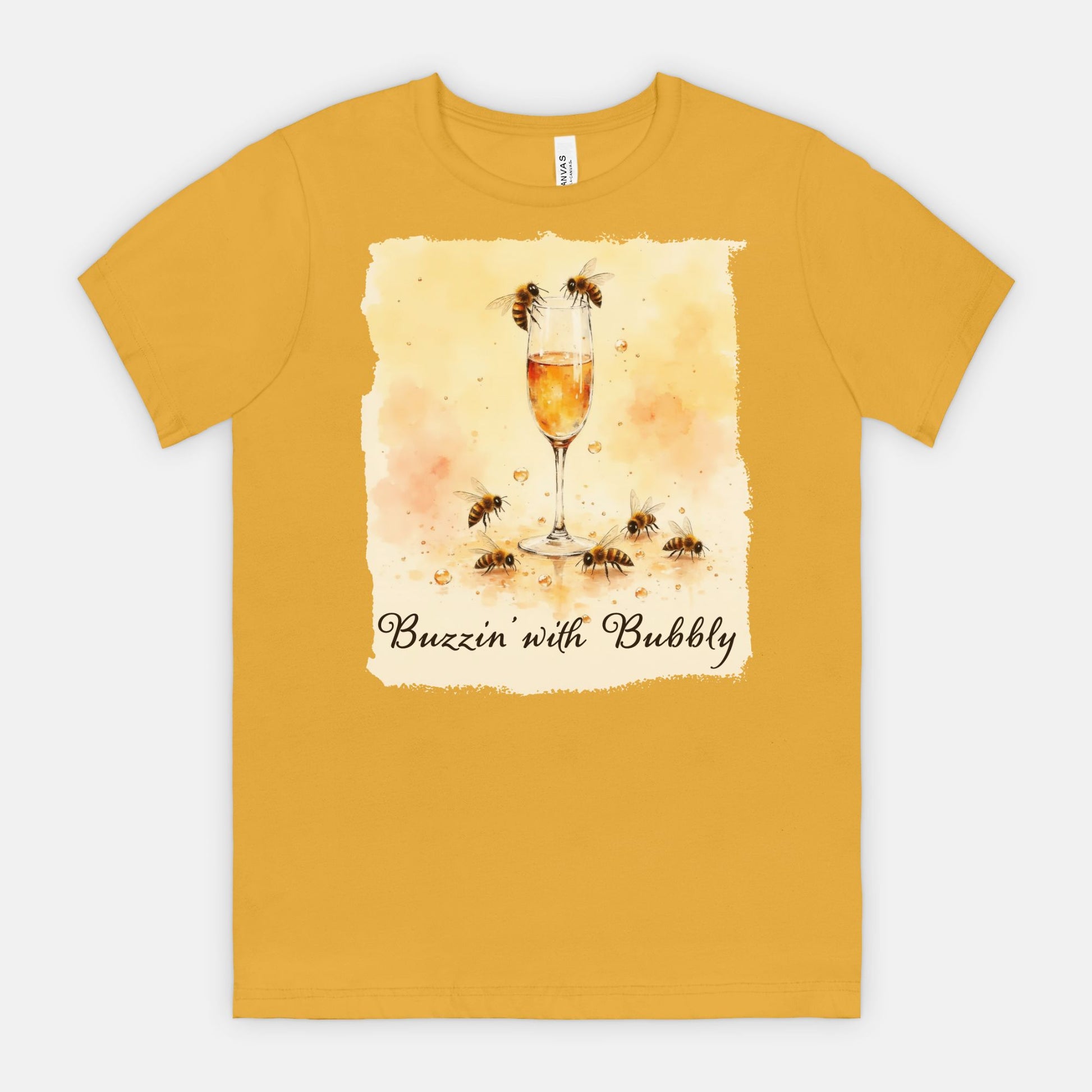 Buzzin’ with Bubbly – Funny Bee Champagne Shirt