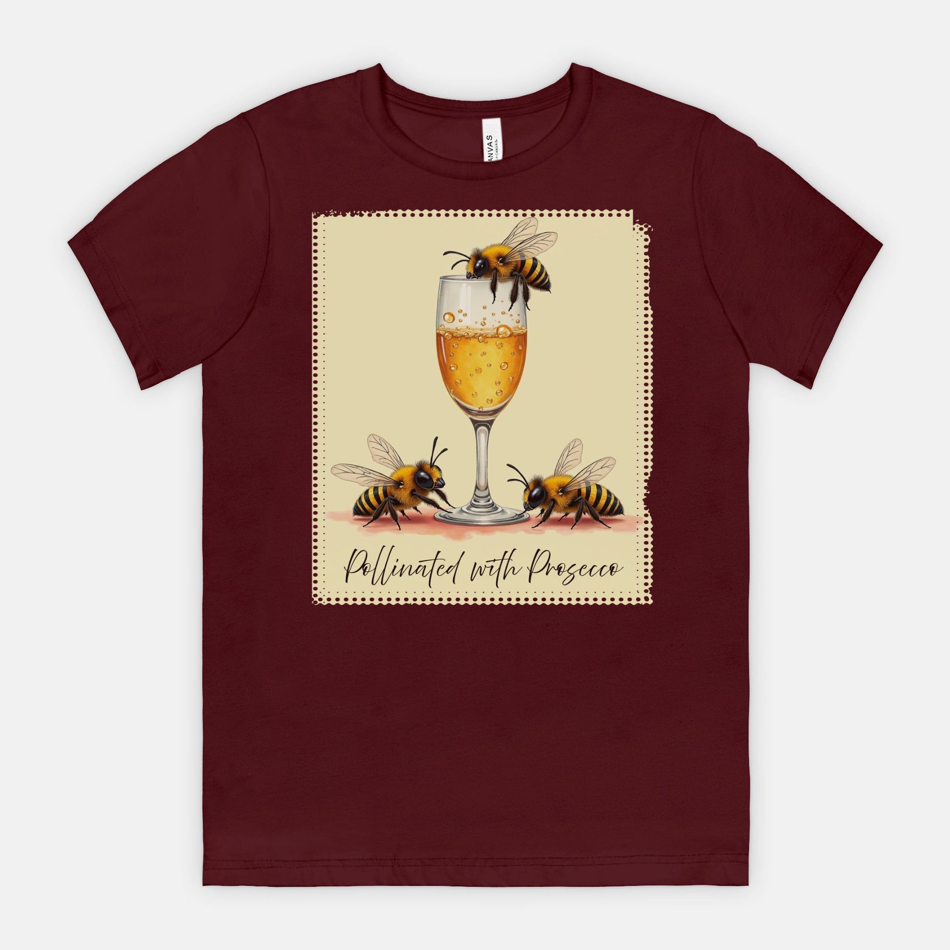 Pollinated with Prosecco – Cute Funny Bee Pun Tee