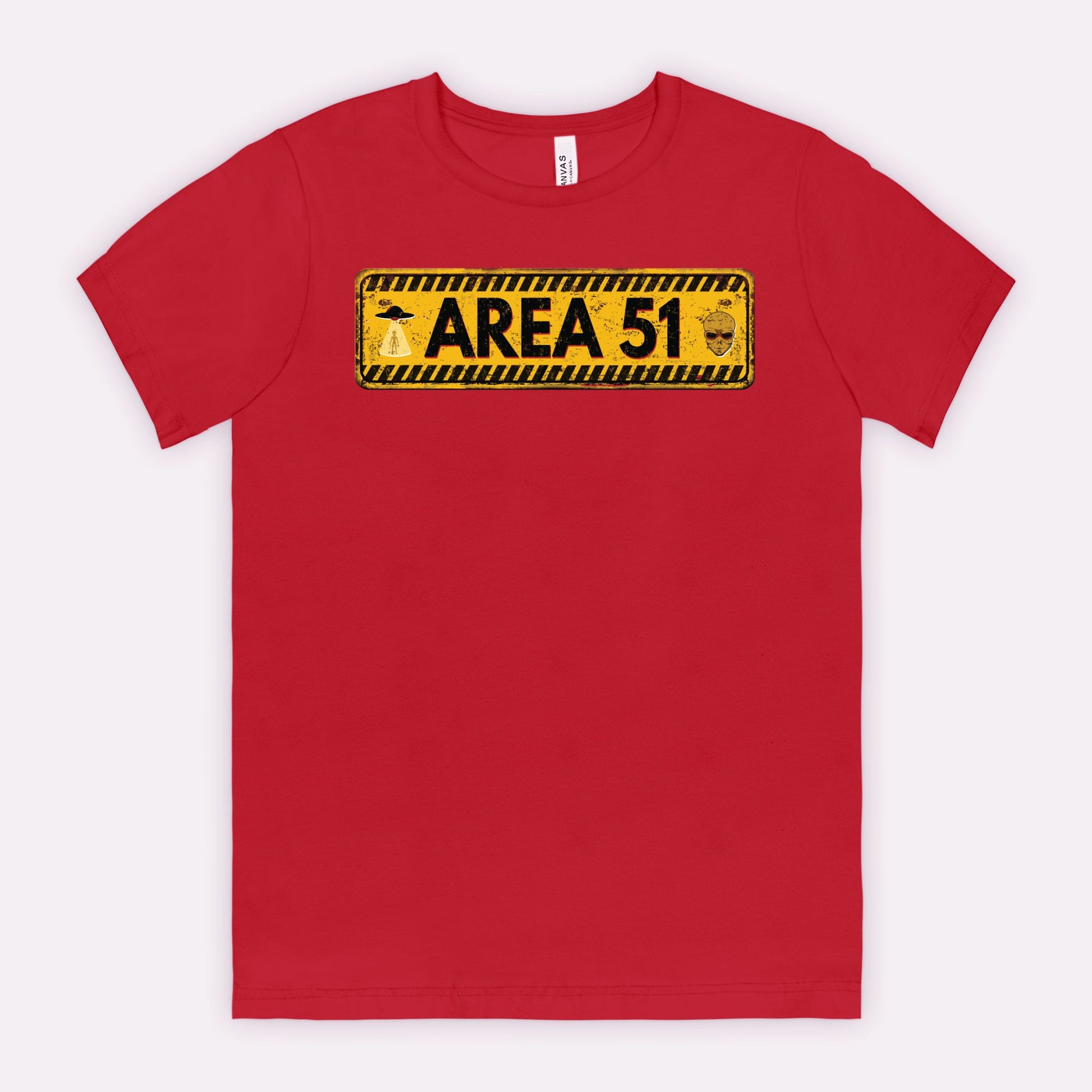 Area 51 Distressed Alien Sign Graphic Tee – Vintage Sci-Fi UFO Shirt