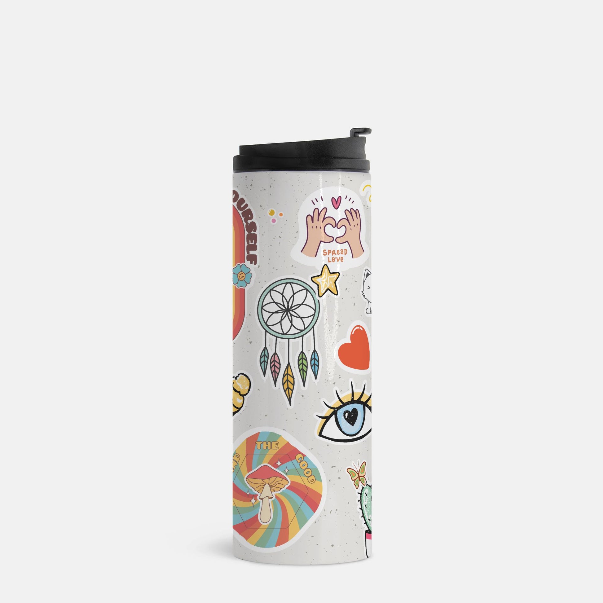 Rainbow Chaos Tumbler – Stickers, Smiles & Good Vibes