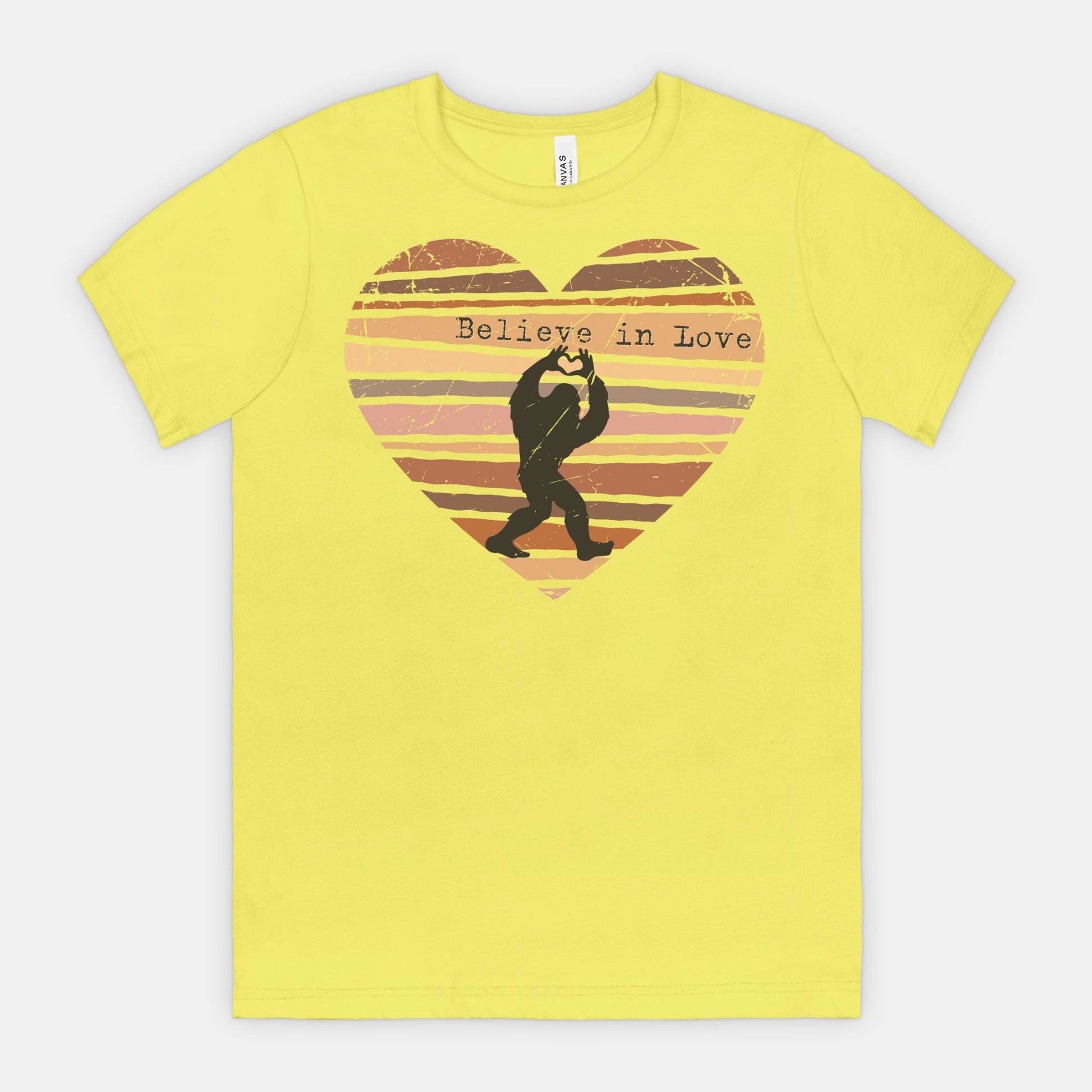 Believe in Love Bigfoot Heart Shirt