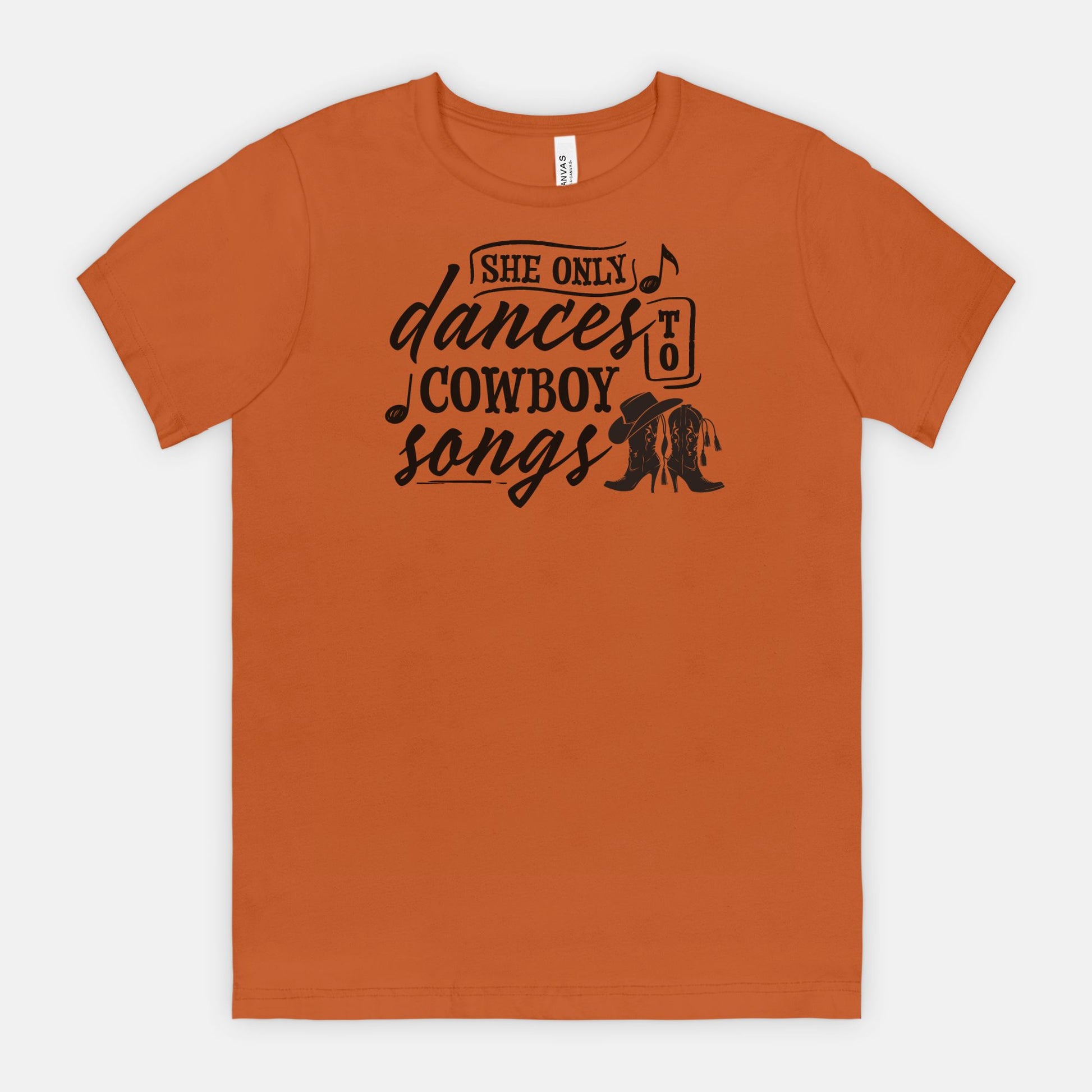 She Only Dances to Cowboy Songs – Western Graphic Tee for Country Music Lovers