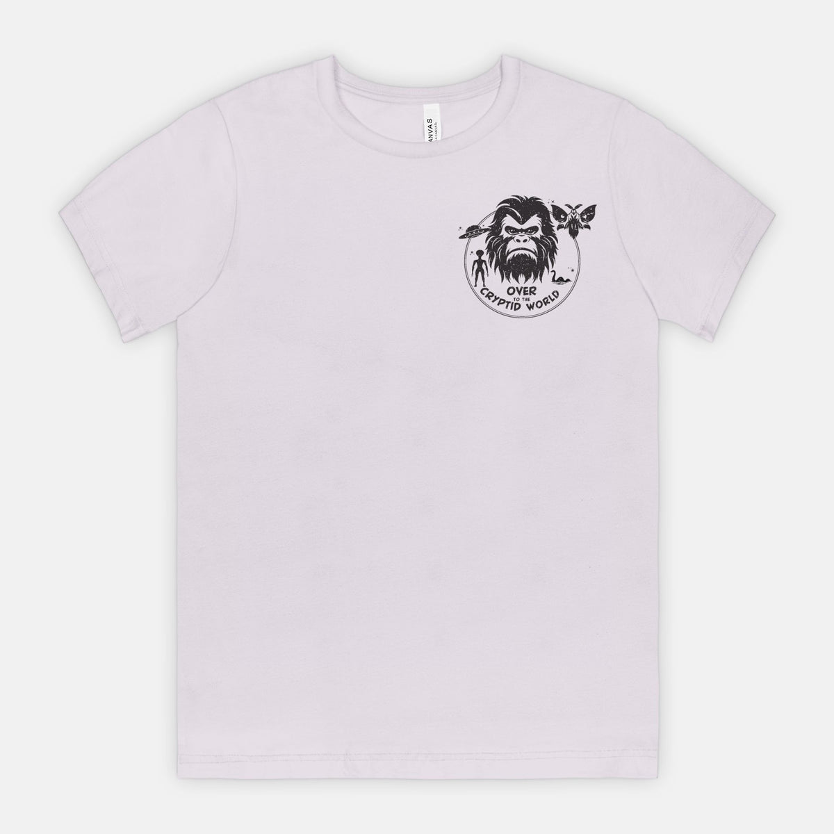 Small Over to the Cryptid World Bigfoot UFO Mothman Nessie Alien Shirt