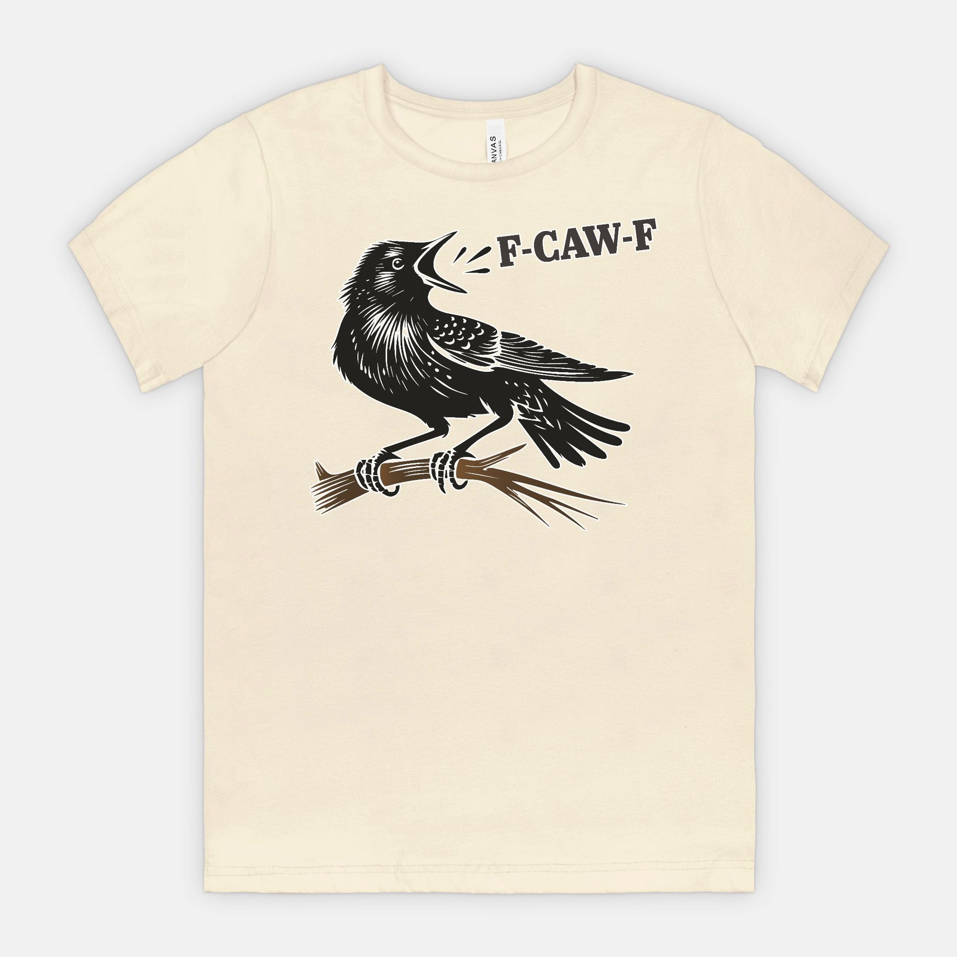 F-CAW-F Crow on Branch Funny Edgy Bird Shirt