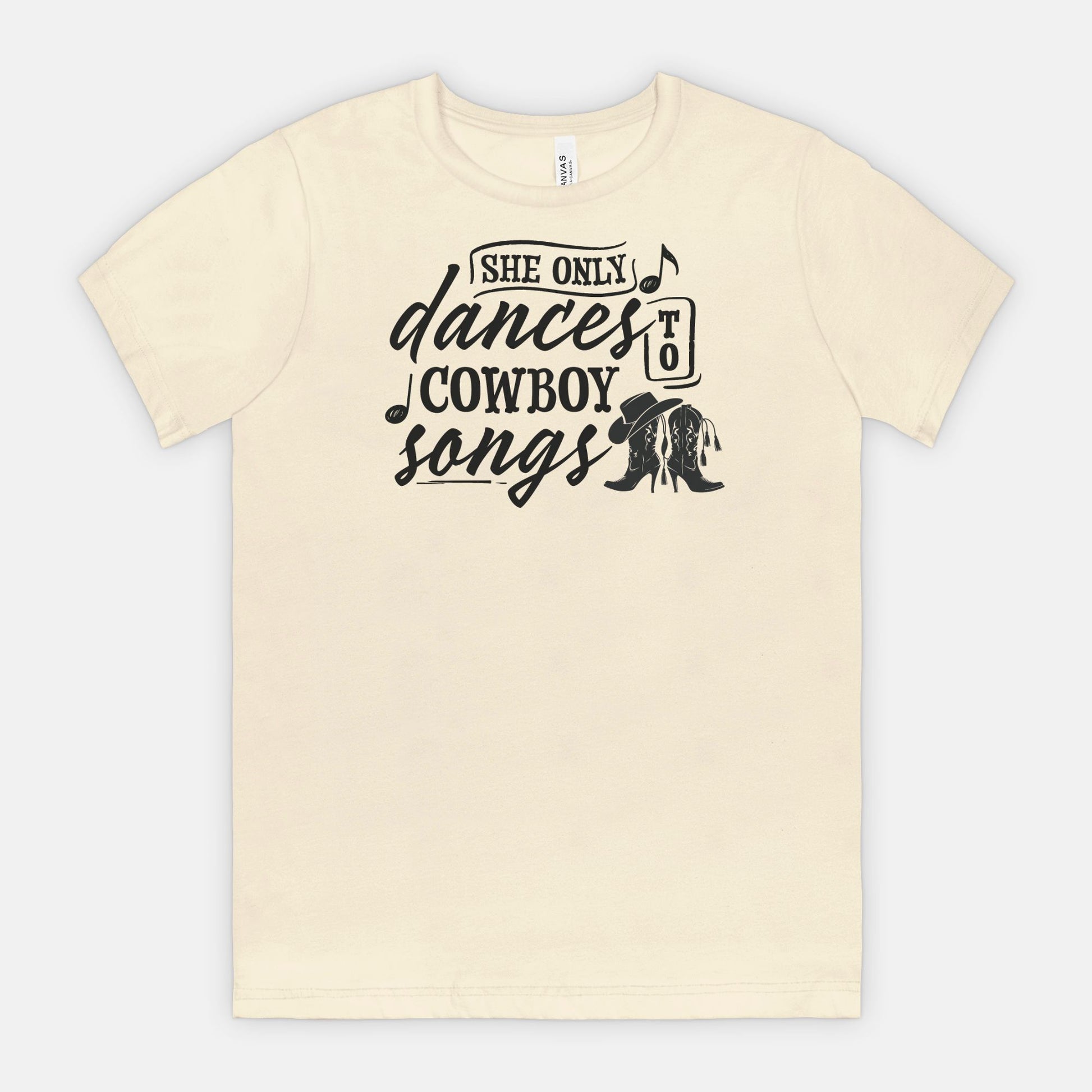 She Only Dances to Cowboy Songs – Western Graphic Tee for Country Music Lovers