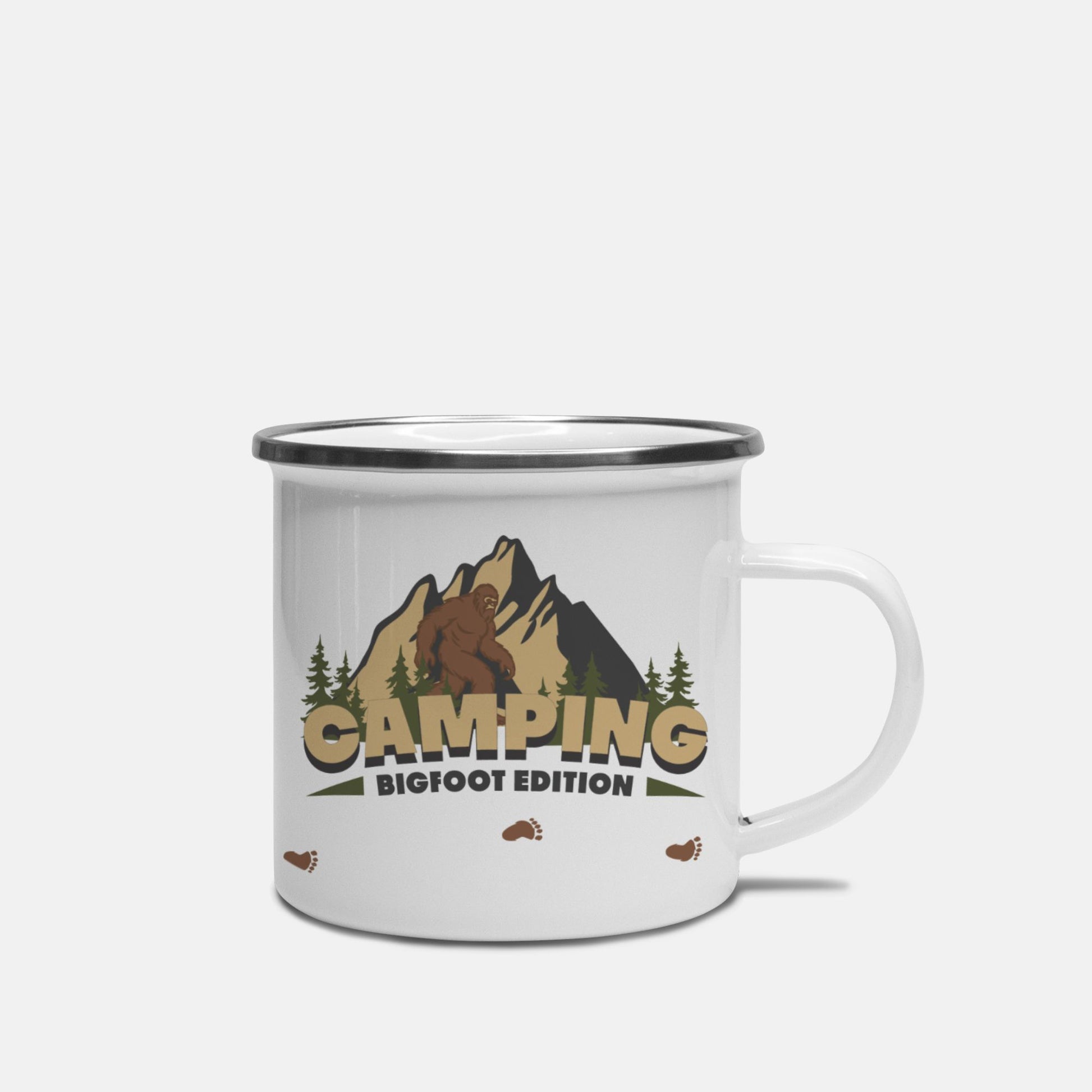 Camping Bigfoot Edition Enamel Camp Mug