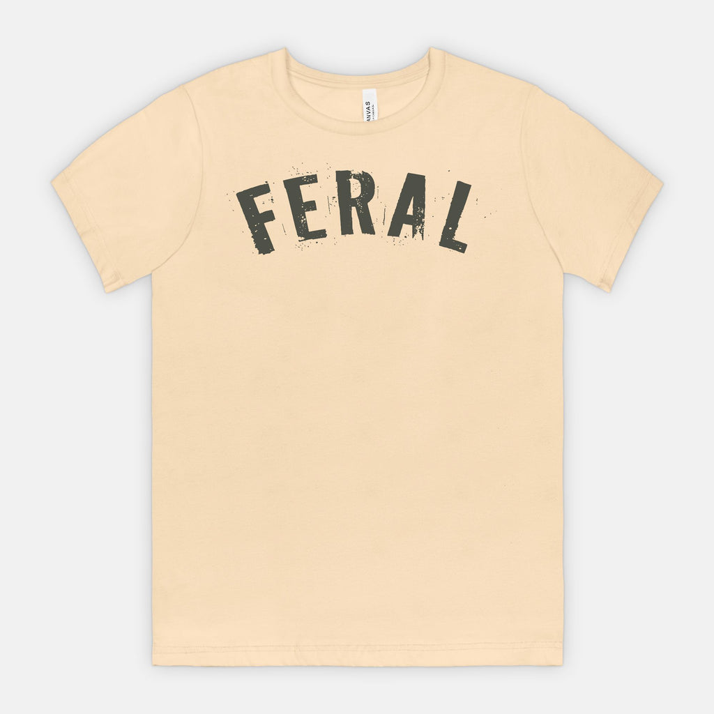 FERAL Graphic Tee – Bold Distressed Statement Adult Shirt