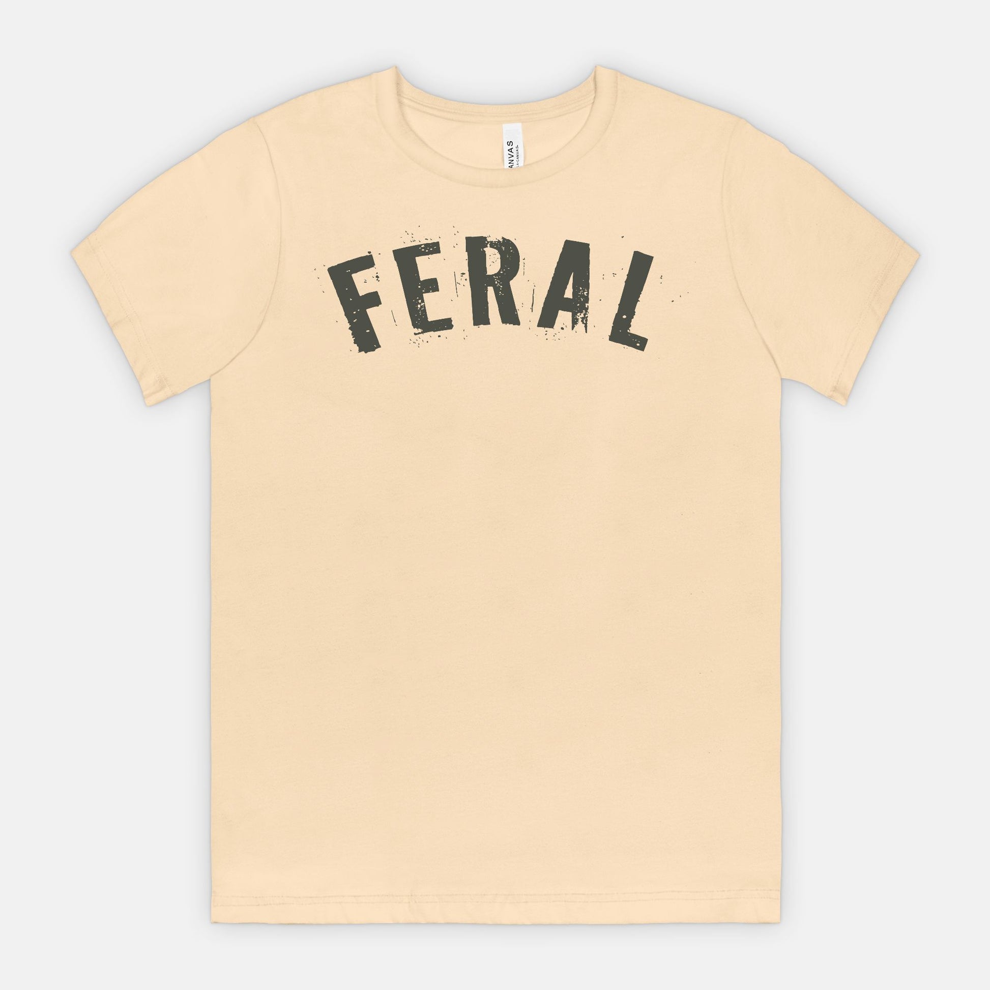 FERAL Graphic Tee – Bold Distressed Statement Adult Shirt