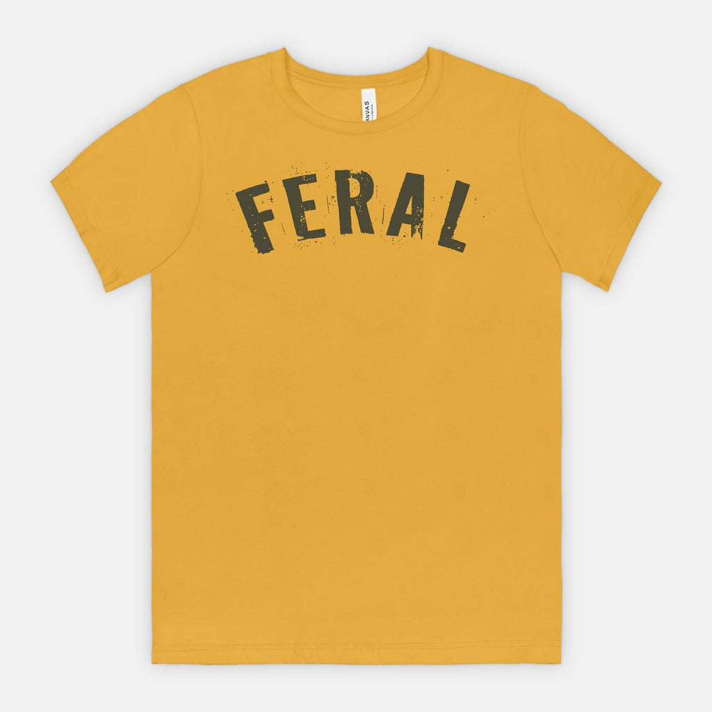 FERAL Graphic Tee – Bold Distressed Statement Adult Shirt