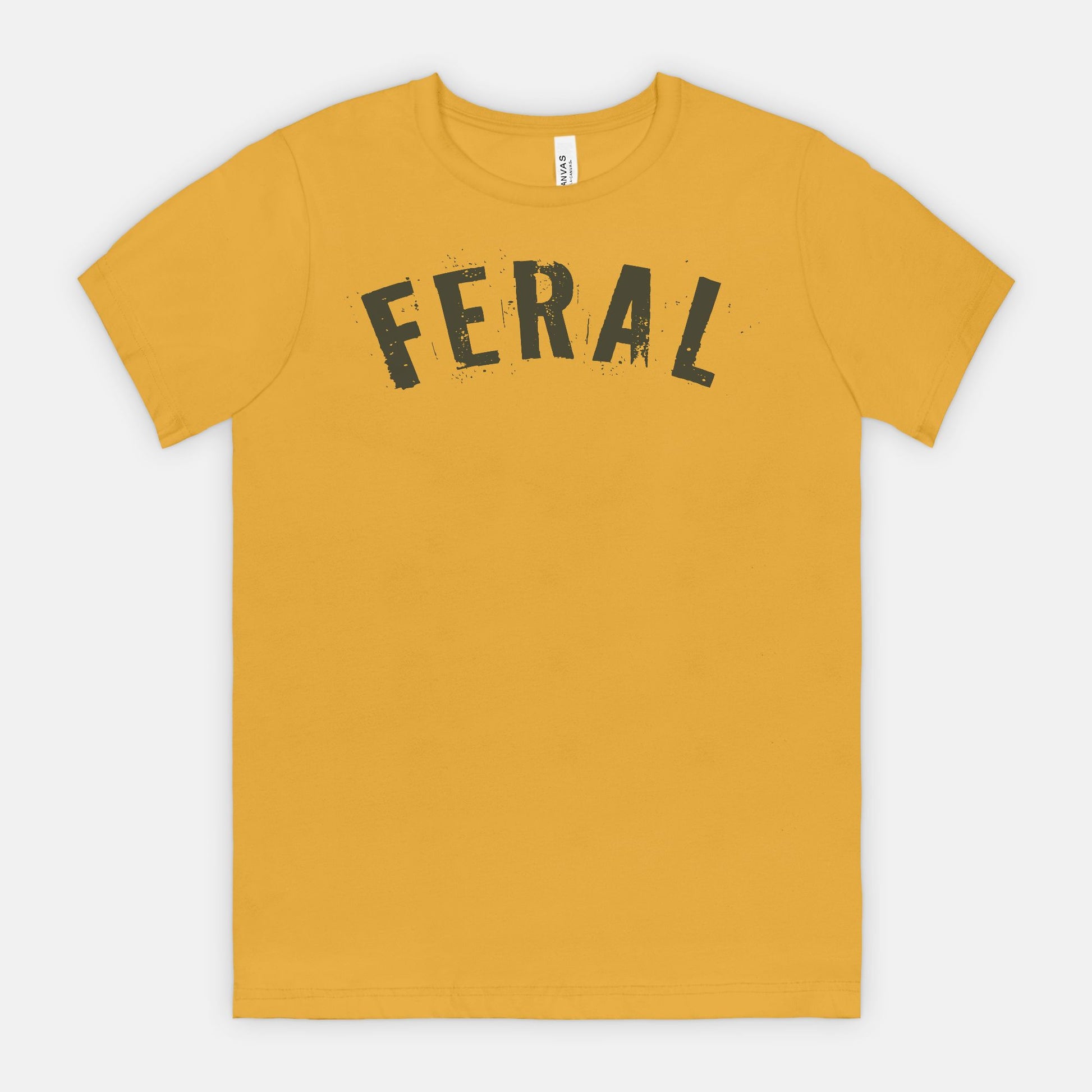 FERAL Graphic Tee – Bold Distressed Statement Adult Shirt