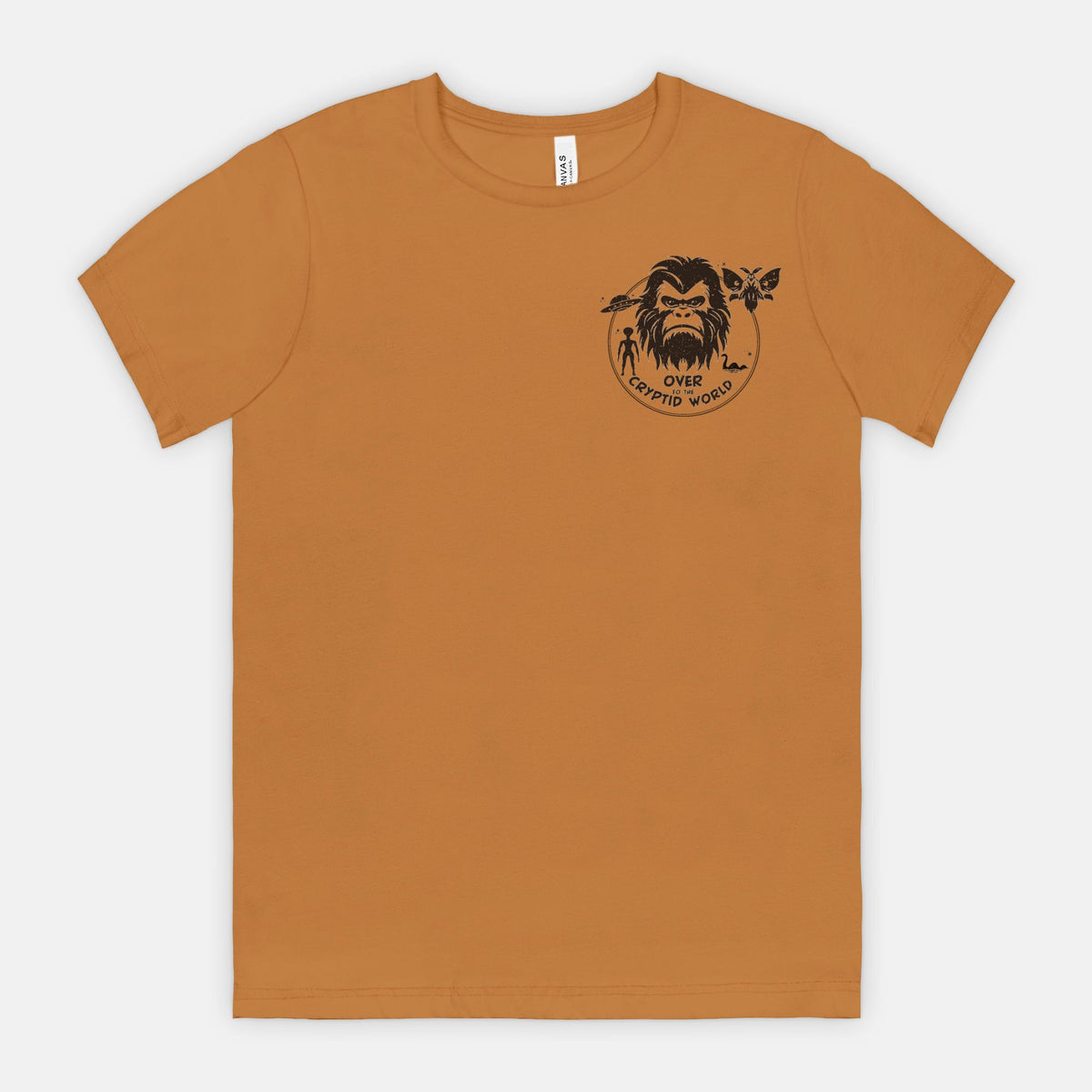 Small Over to the Cryptid World Bigfoot UFO Mothman Nessie Alien Shirt