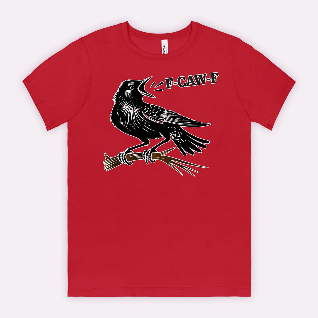 F-CAW-F Crow on Branch Funny Edgy Bird Shirt
