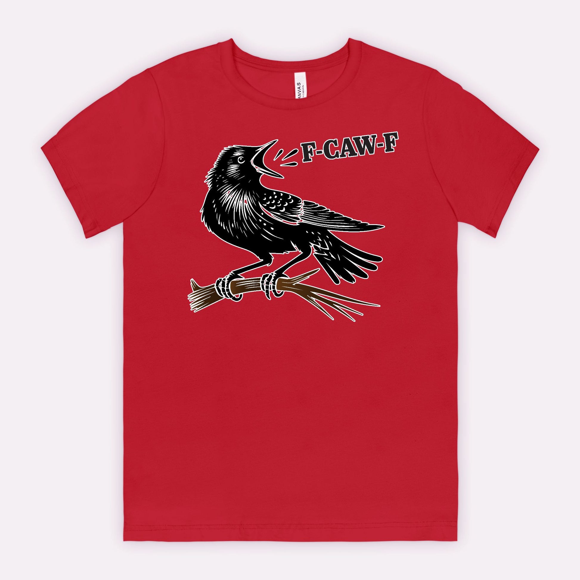 F-CAW-F Crow on Branch Funny Edgy Bird Shirt