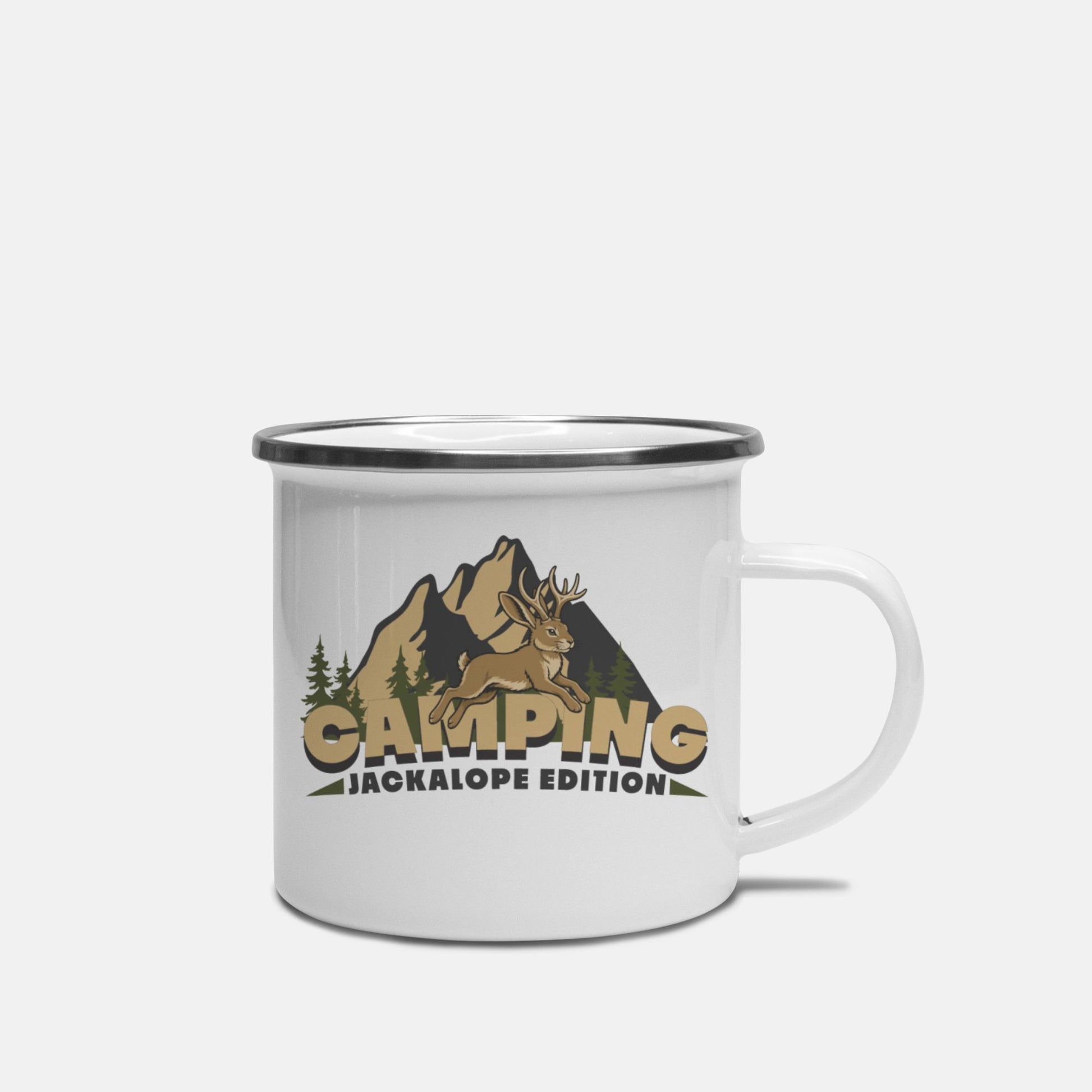 Camping Jackalope Edition Enamel Camp Mug