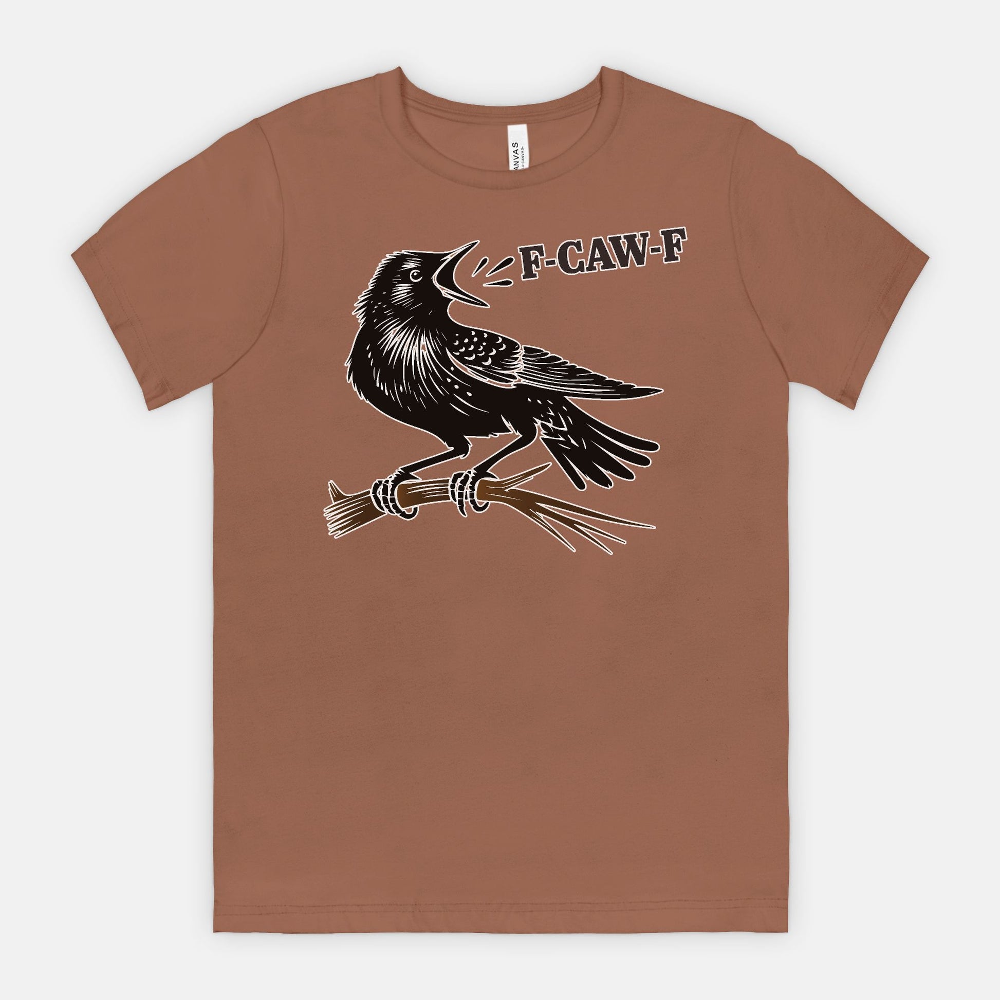 F-CAW-F Crow on Branch Funny Edgy Bird Shirt
