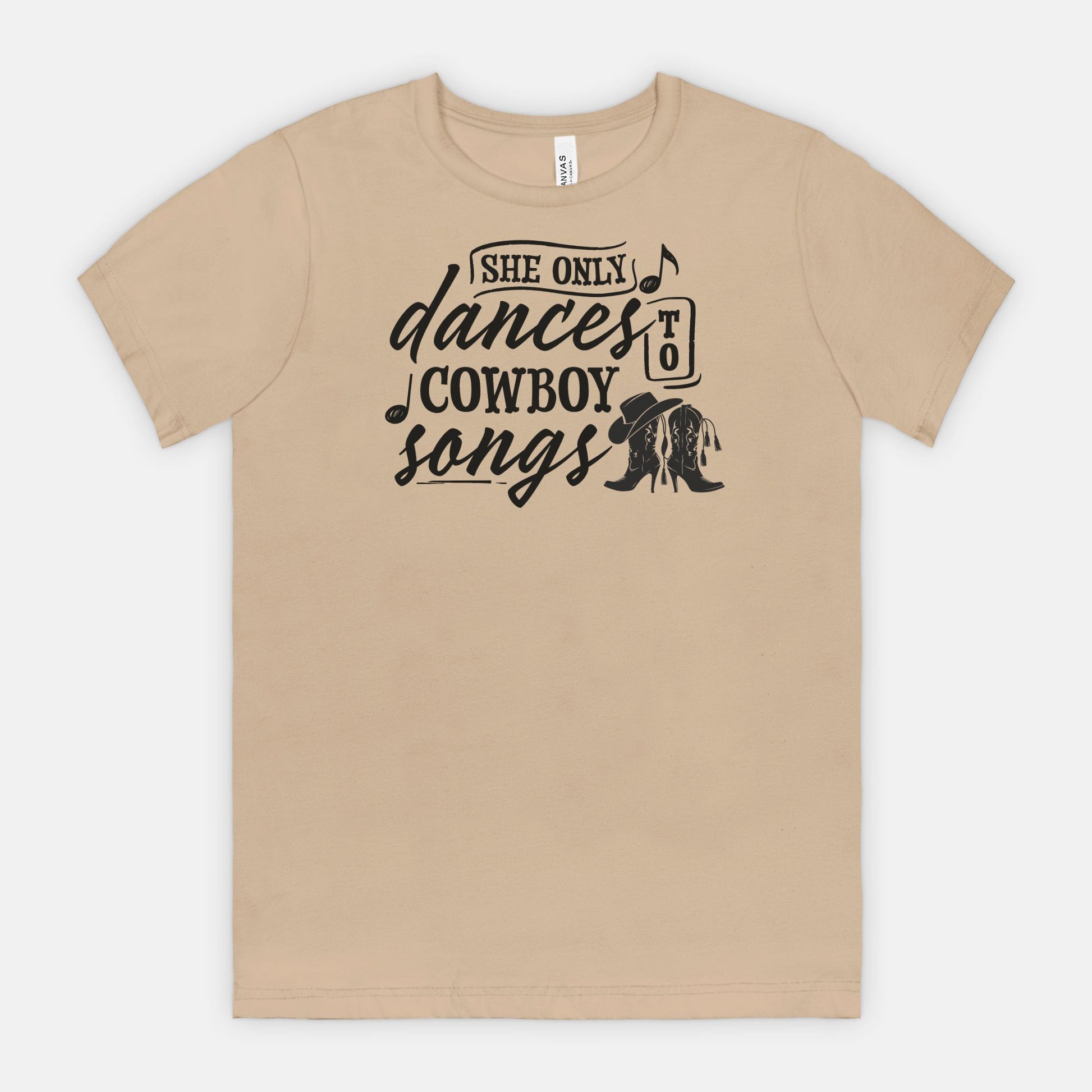 She Only Dances to Cowboy Songs – Western Graphic Tee for Country Music Lovers