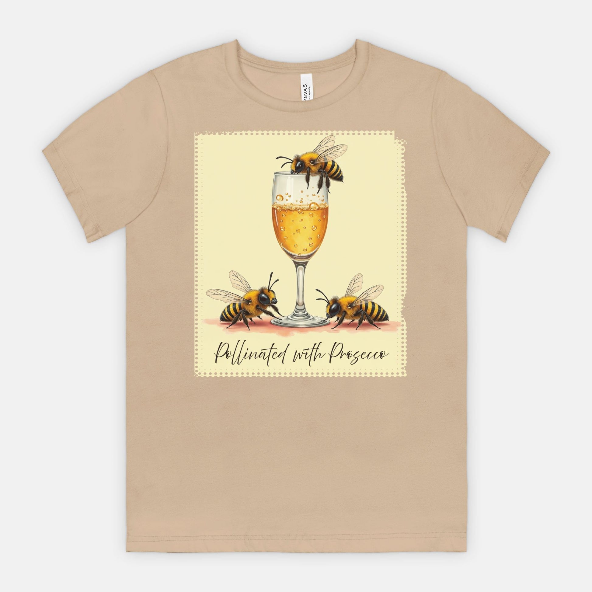 Pollinated with Prosecco – Cute Funny Bee Pun Tee
