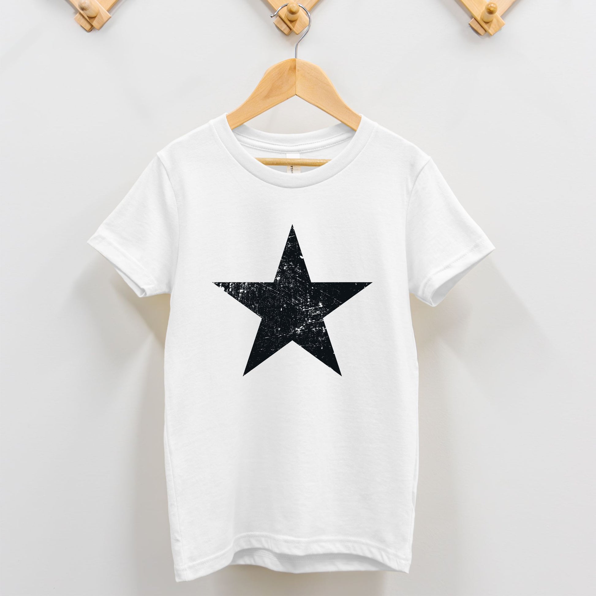Black Distressed Star Toddler T-Shirt