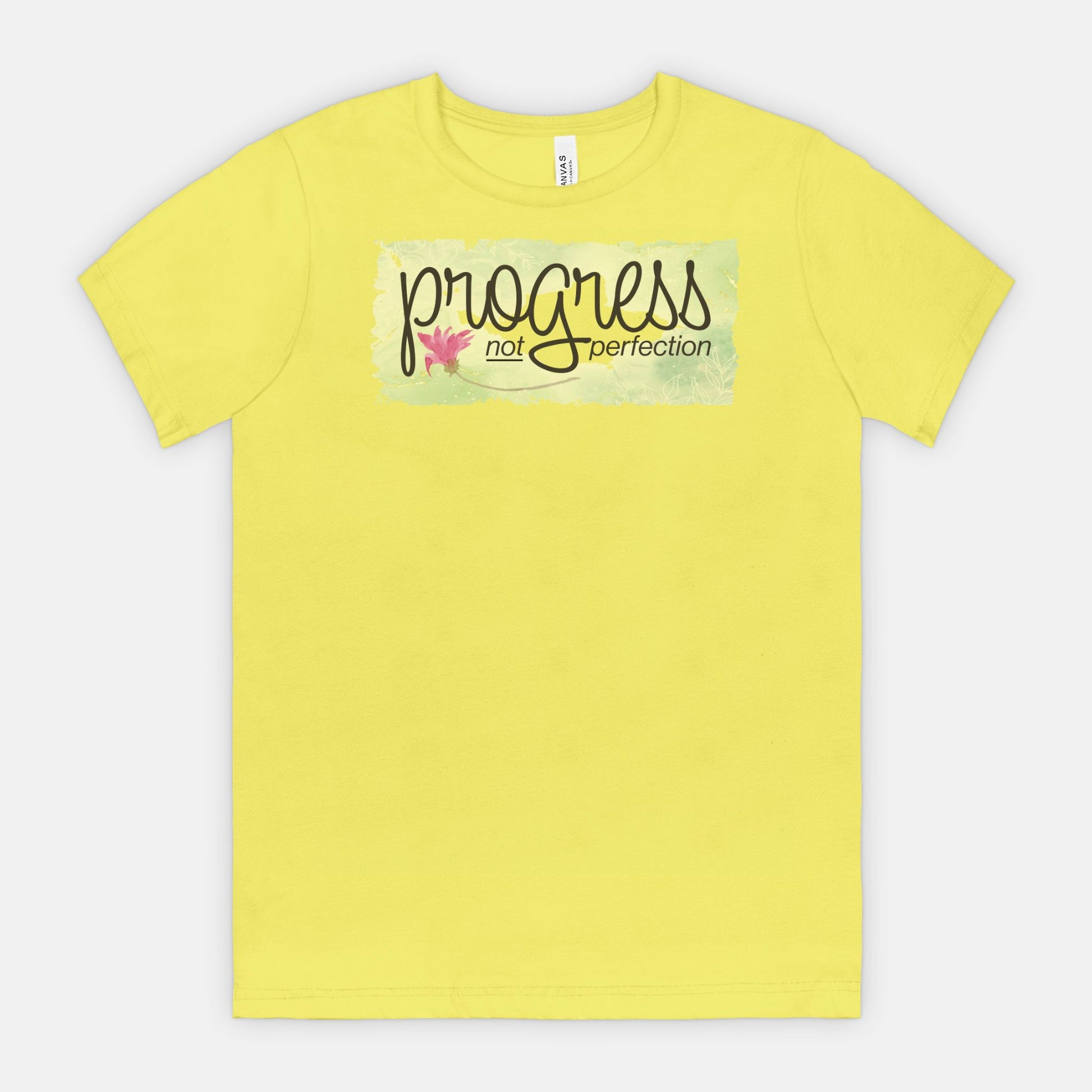 Progress Not Perfection – Soft Floral Motivational Tee