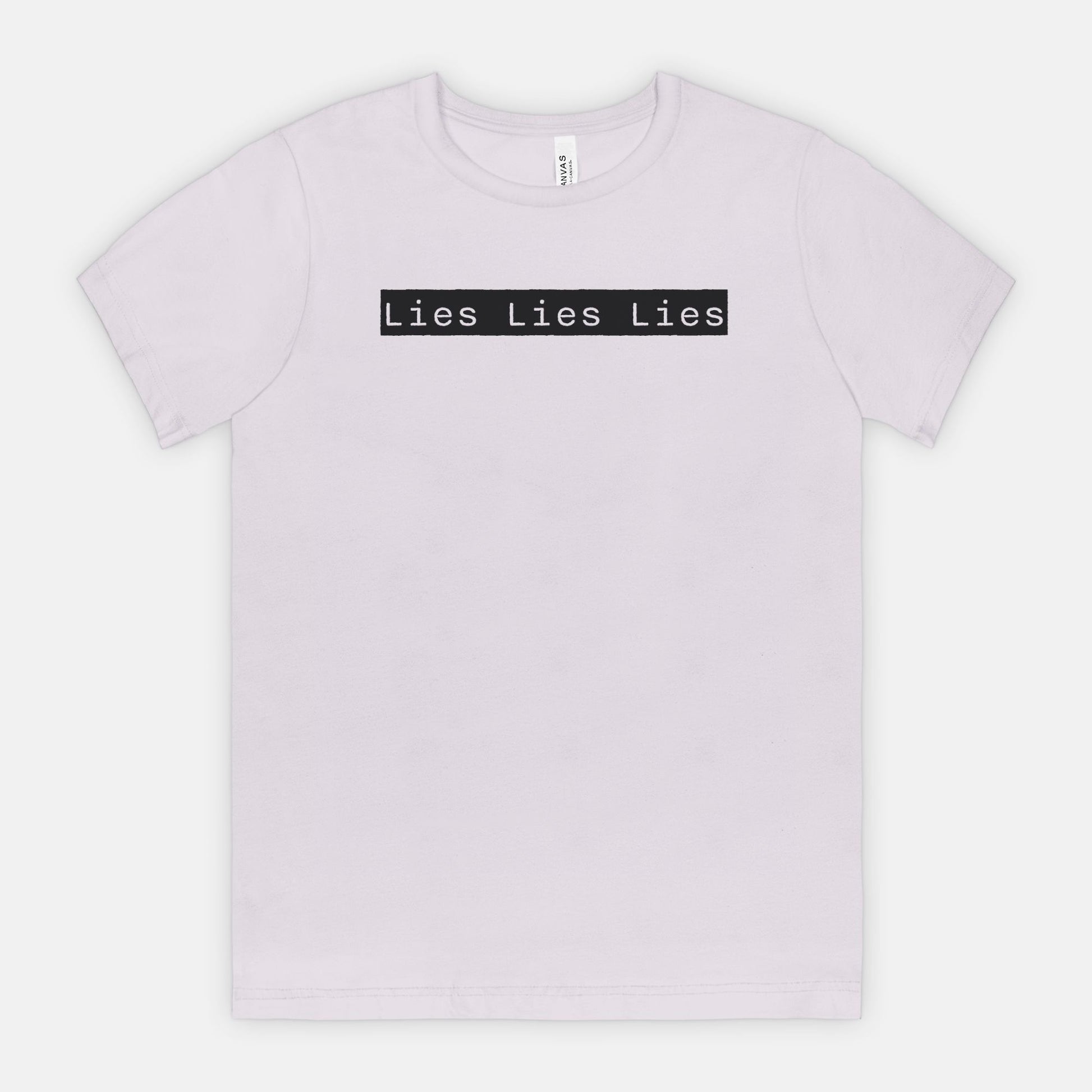 Lies Lies Lies Black Box T-Shirt — Bold Minimalist Statement Tee