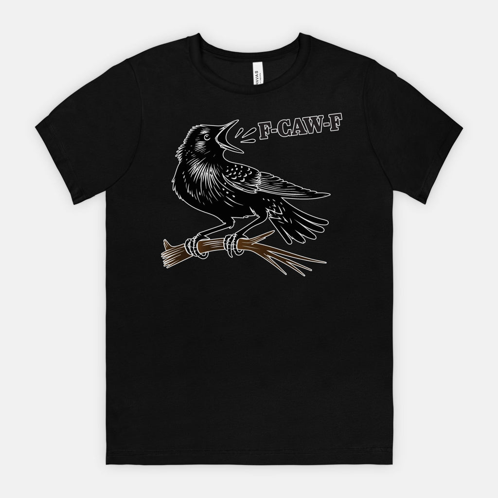 F-CAW-F Crow on Branch Funny Edgy Bird Shirt