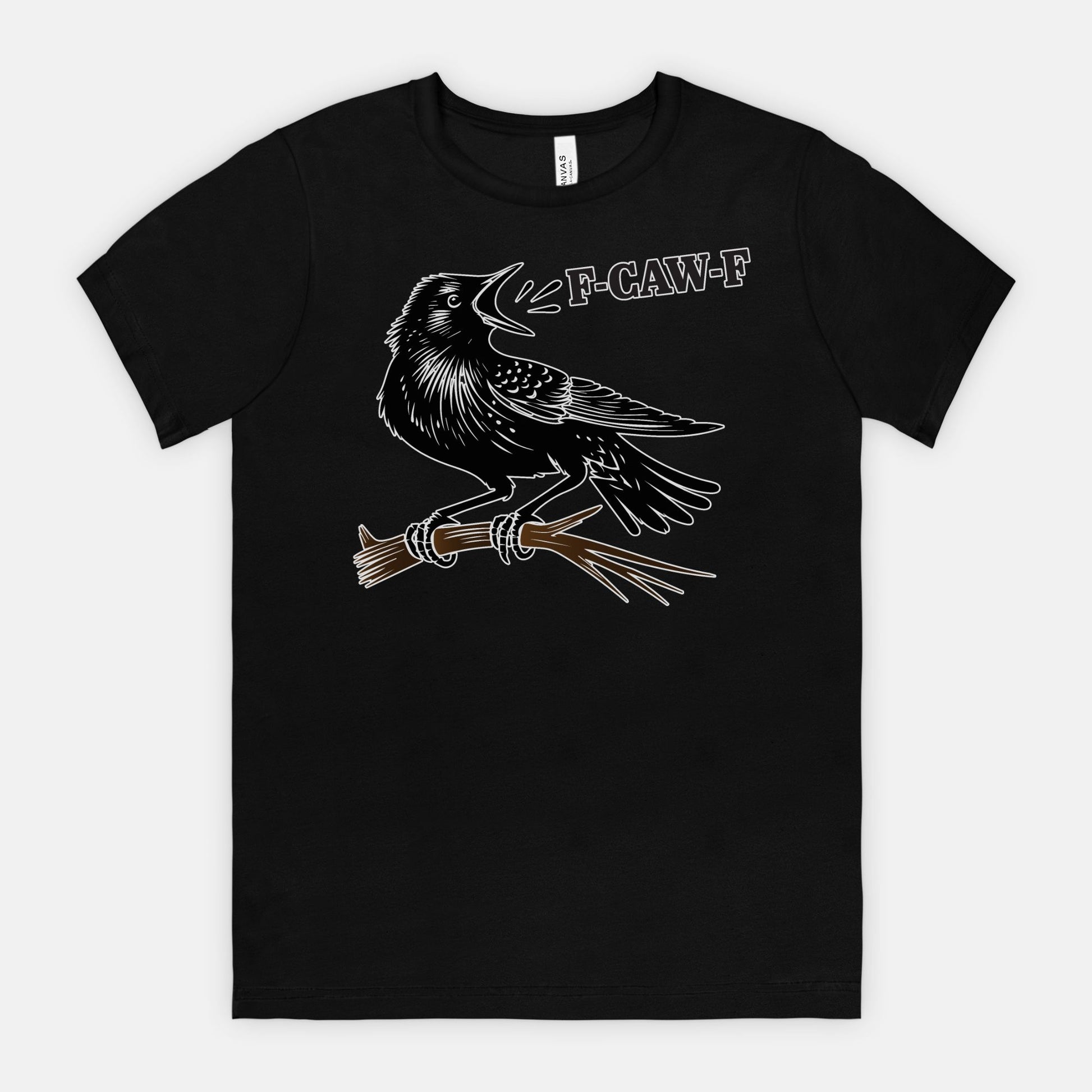 F-CAW-F Crow on Branch Funny Edgy Bird Shirt