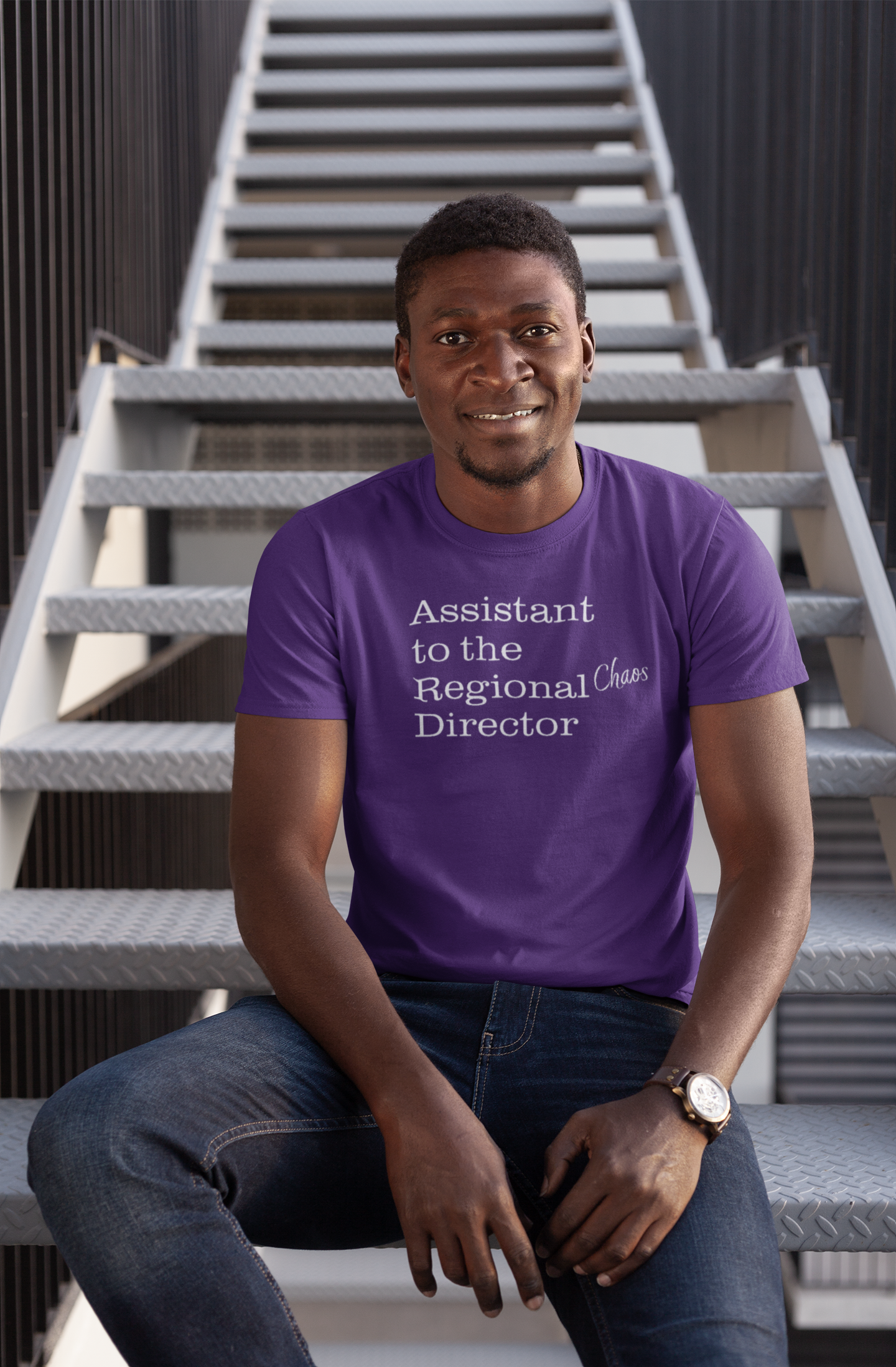 red-rock-chaos-Assistant-to-the-Regional-Chaos-Manager-tee-white-text-Team-Purple