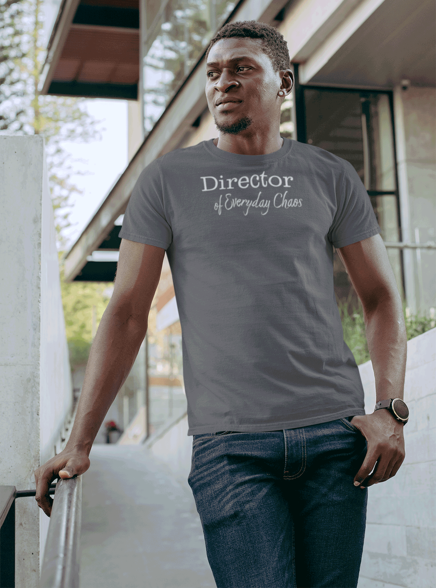 red-rock-chaos-Director-of-Everyday-Chaos-tee-white-text-Alphalt