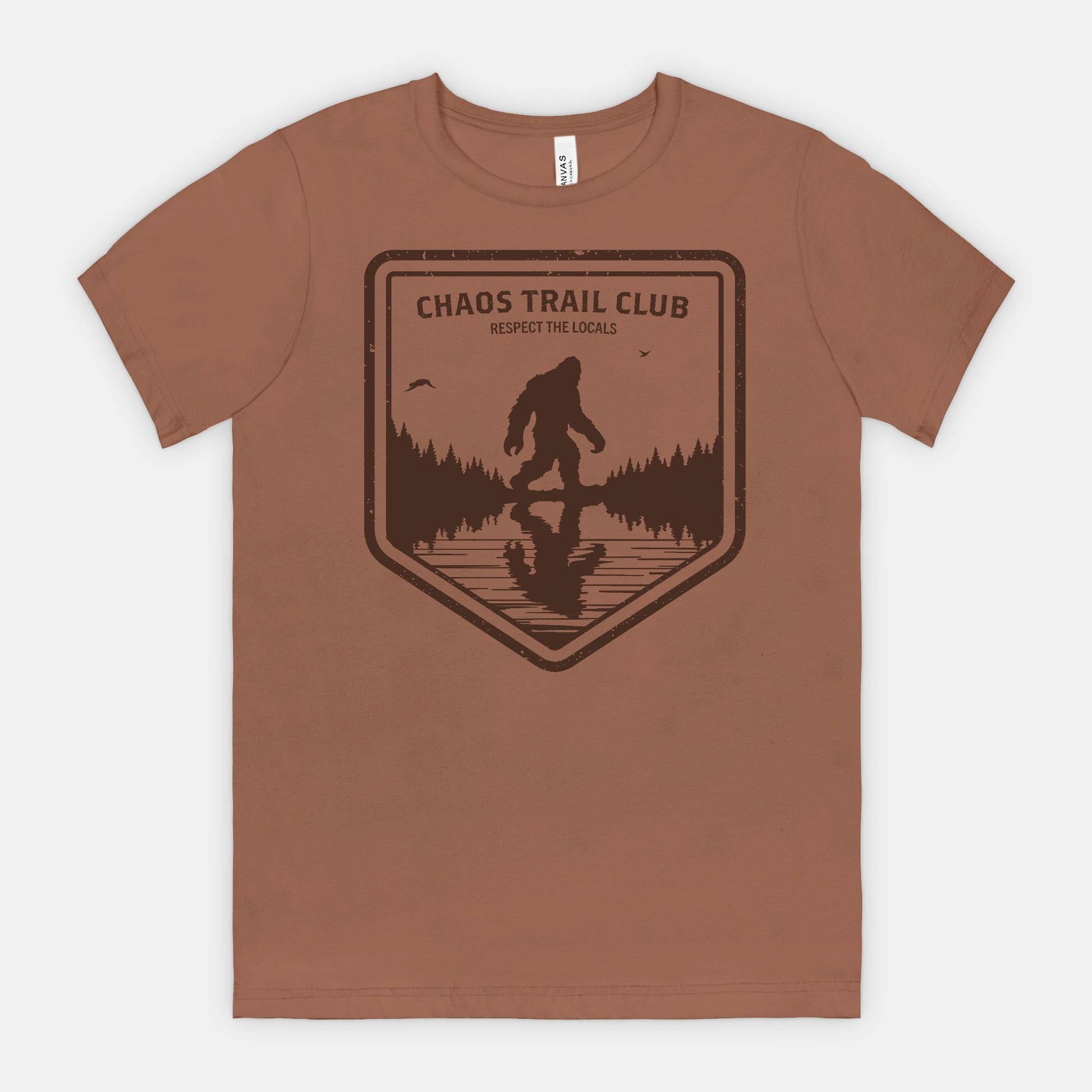 red-rock-chaos-Trail-Club-vintage-bigfoot-shirt-chestnut