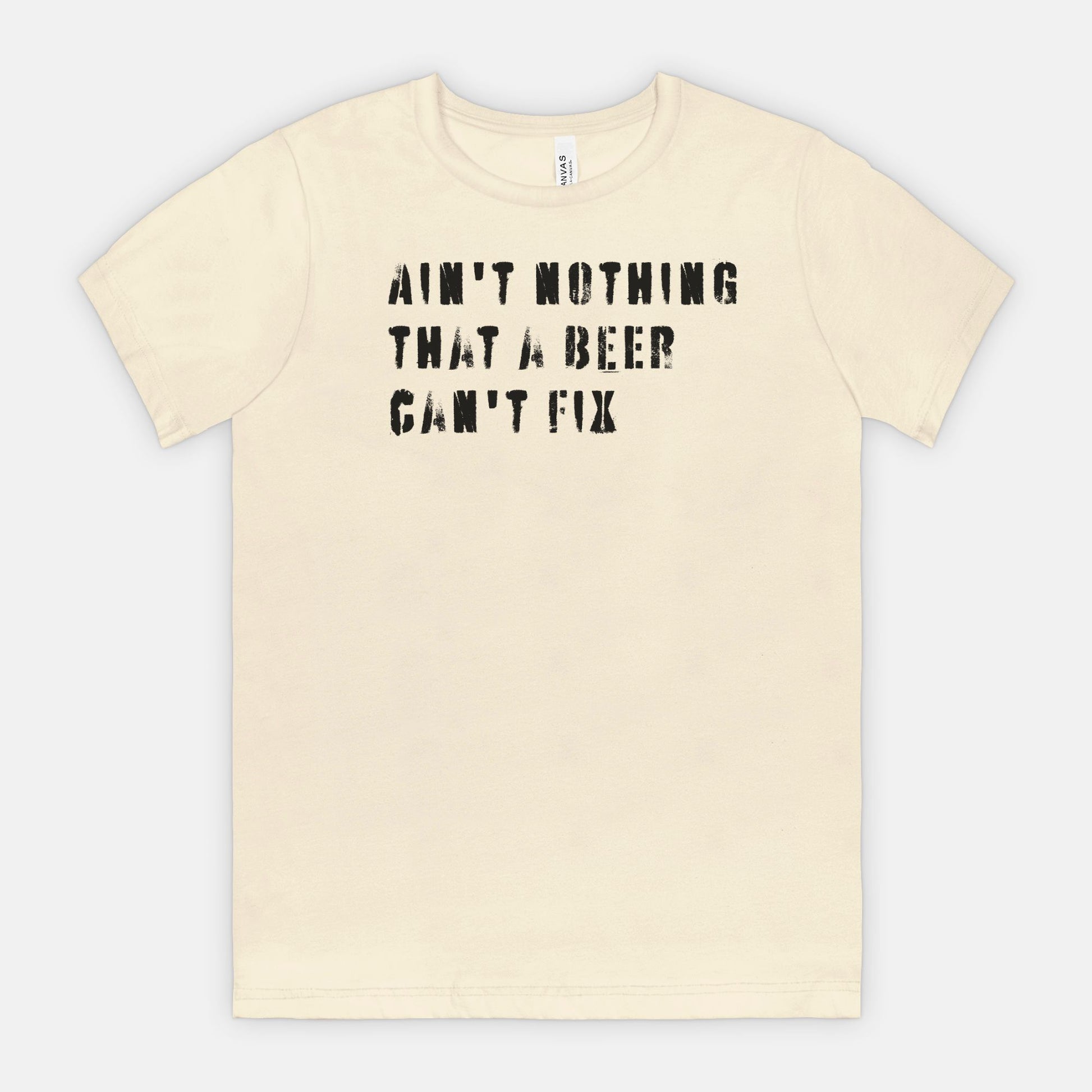 red-rock-chaos-aint-nothing-that-a-beer-cant-fix-tee-black-text-bella-canvas-3001-natural