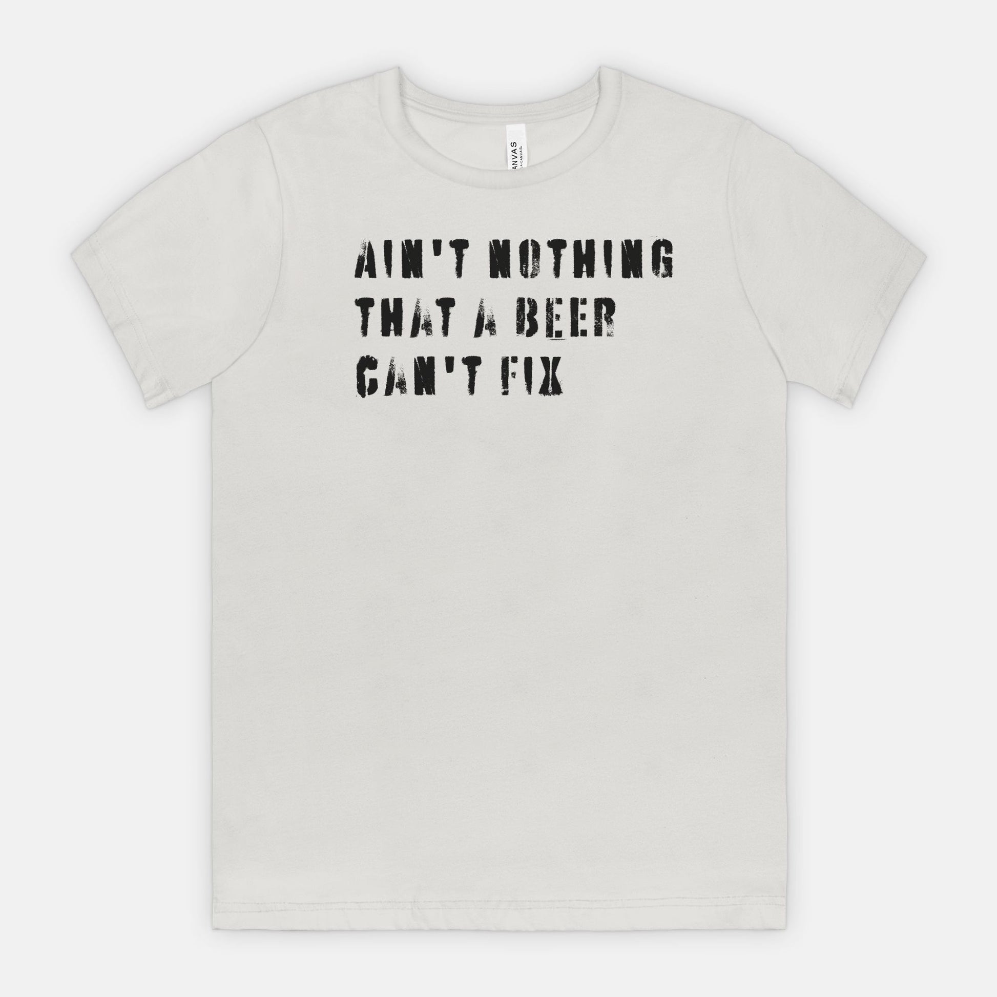 red-rock-chaos-aint-nothing-that-a-beer-cant-fix-tee-black-text-bella-canvas-3001-silver