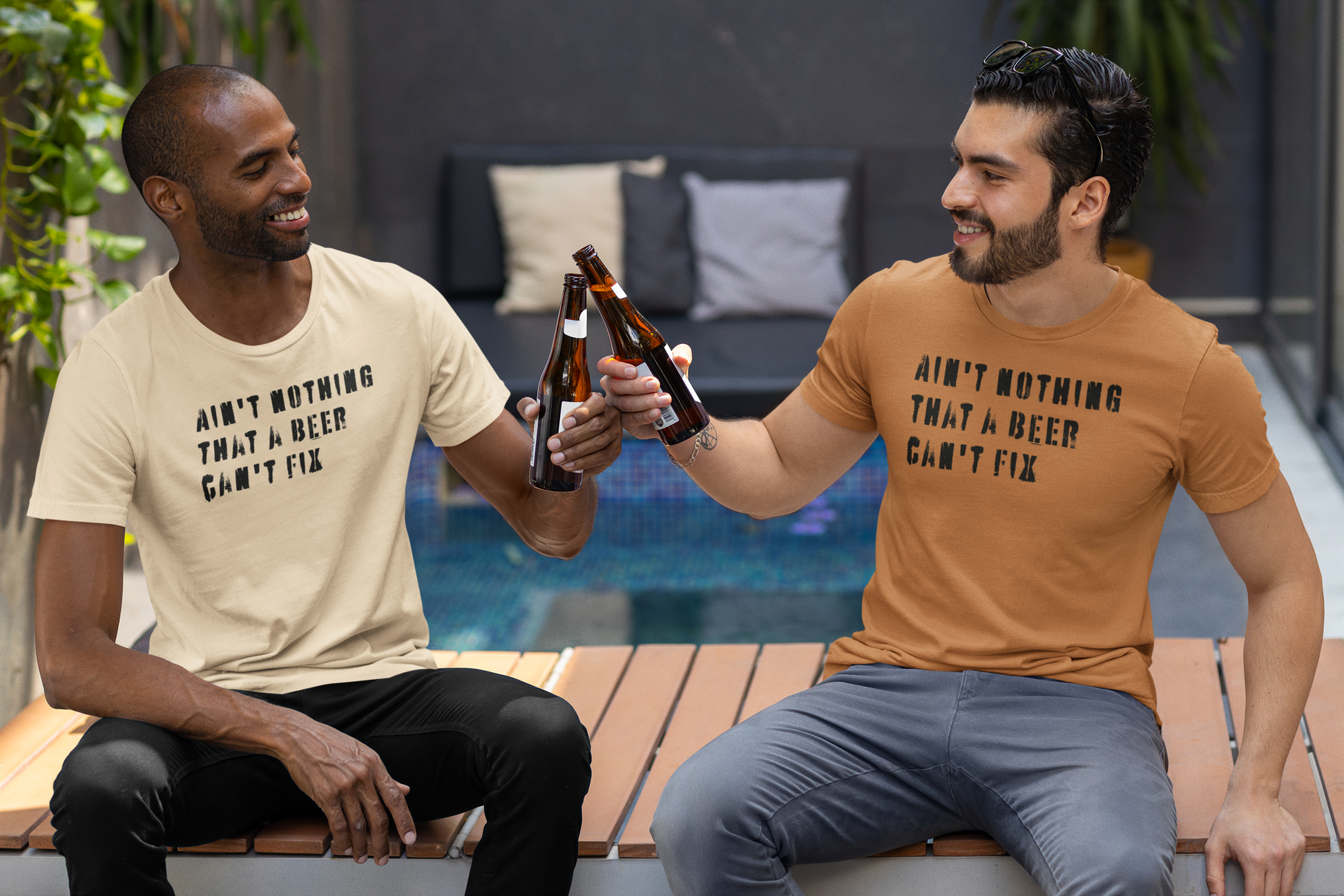 red-rock-chaos-aint-nothing-that-a-beer-cant-fix-tee-black-text-bella-canvas-3001-soft-cream-Toast