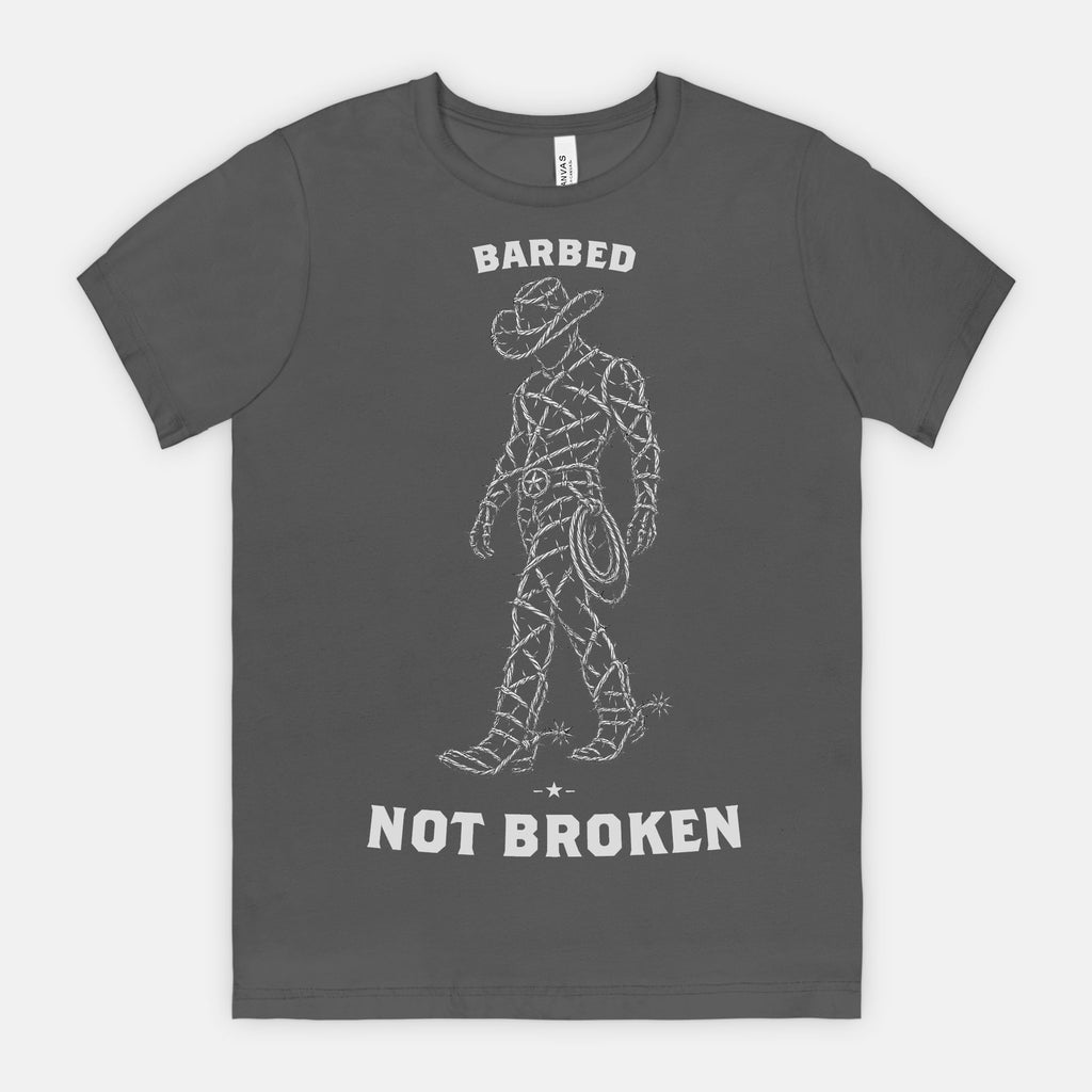 red-rock-chaos-barbed-not-broken-cowboy-shirt-Asphalt