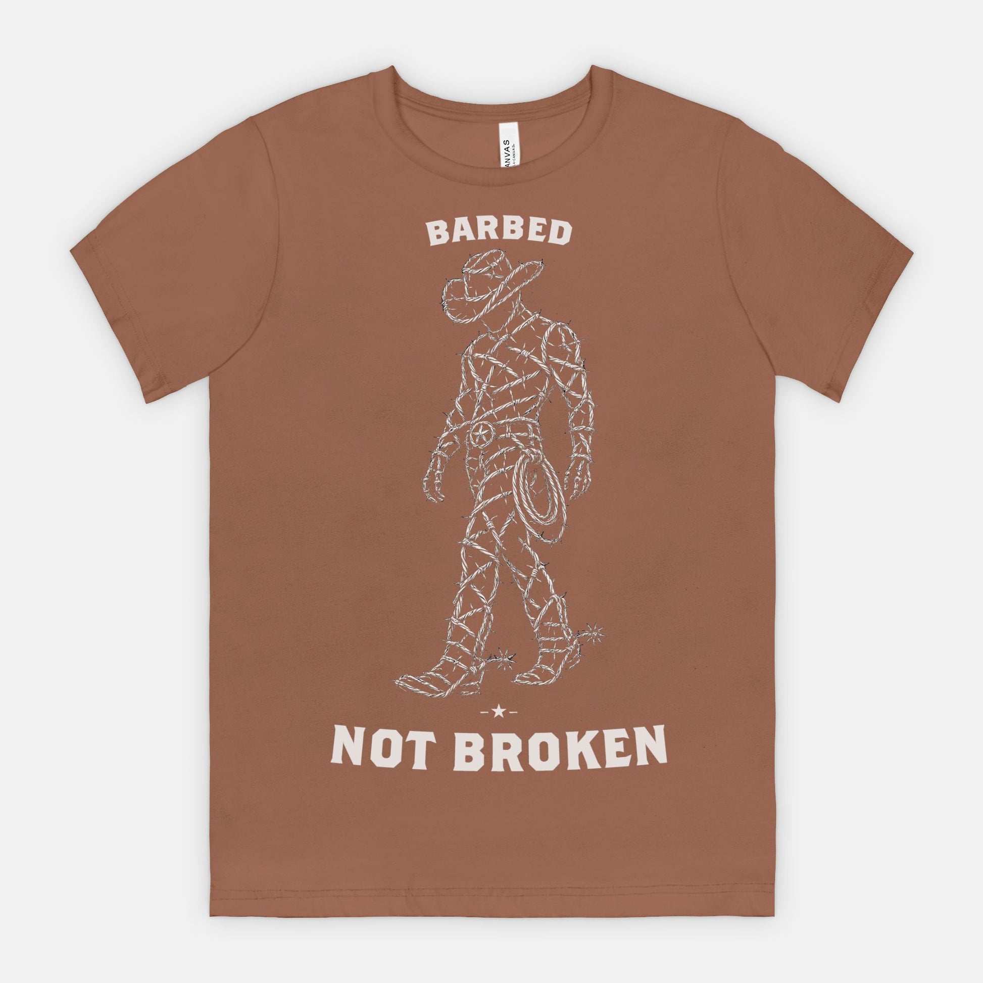 red-rock-chaos-barbed-not-broken-cowboy-shirt-Chestnut